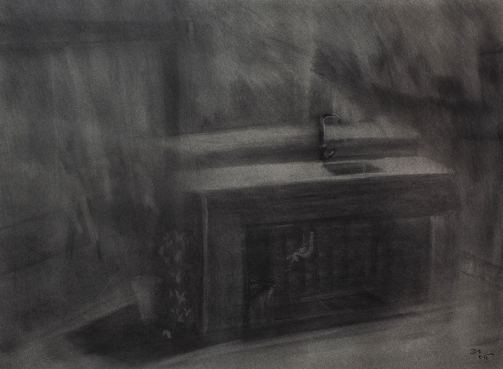 Charcoal on paper-From North Cost