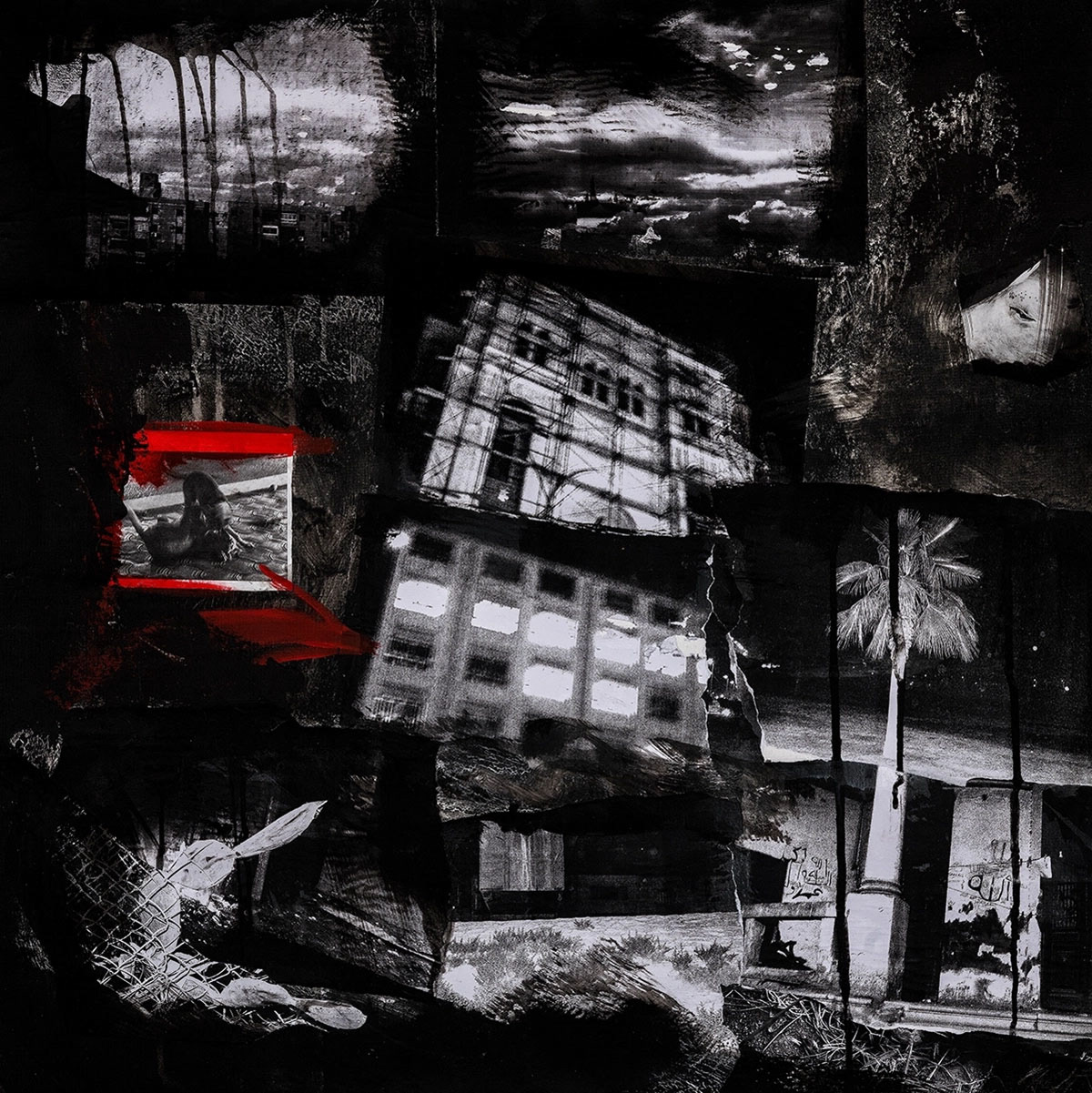 Collage on canvas-80x80cm