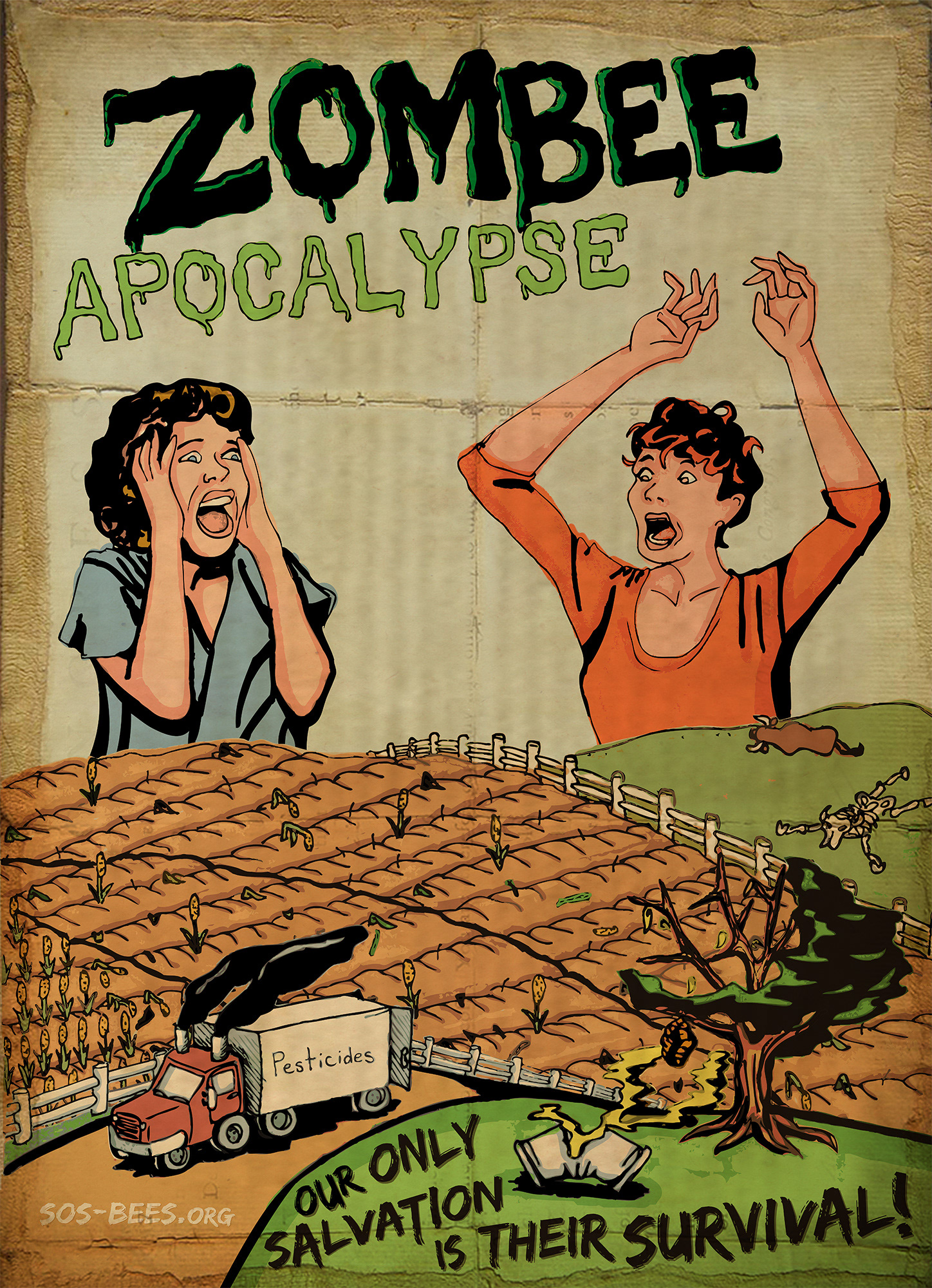 Save the Bees awareness poster