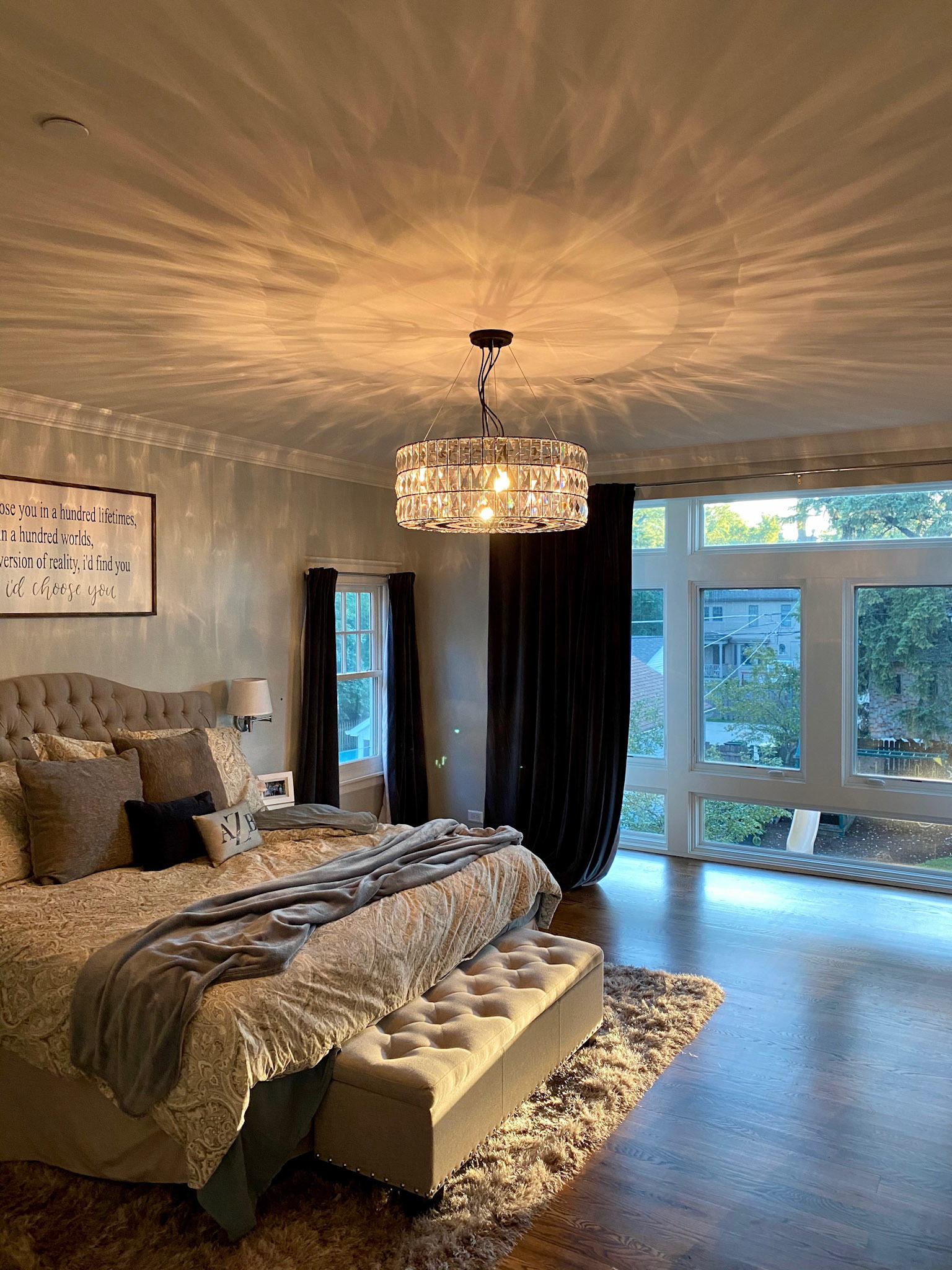 Master Bedroom overlooking the rear yard