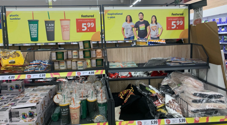 In-store signage promoting Lidl's Black History Month products