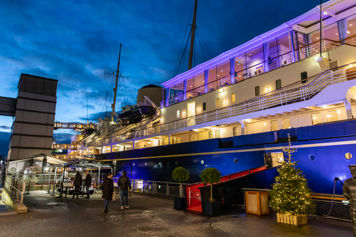 Nightfall at The Royal Yacht Britannia
