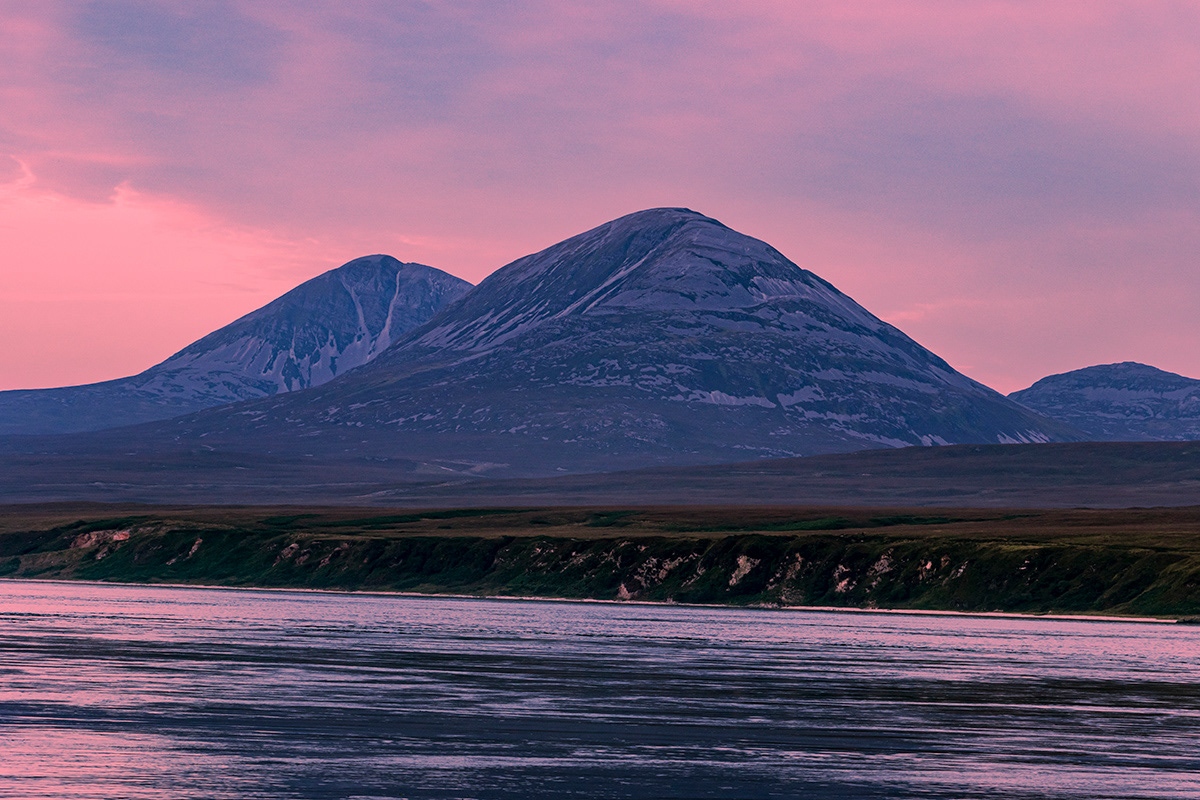 Nightime Approaching The Paps of Jura