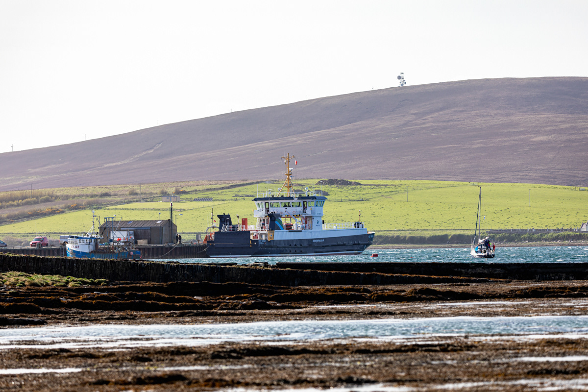 Ferry Docking at Longhope, Walls, Orkney