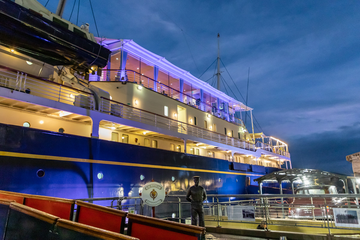 Nightfall at The Royal Yacht Britannia (Aft)