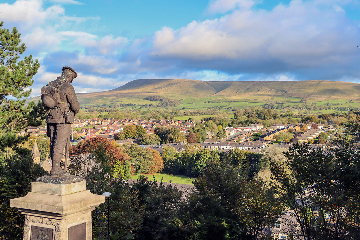 Pendle Hill from Clitheroe Castle
