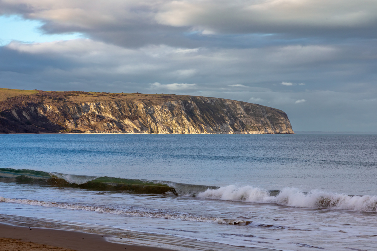 Evening Light on Ballard Cliff, Swanage Bay, Dorset