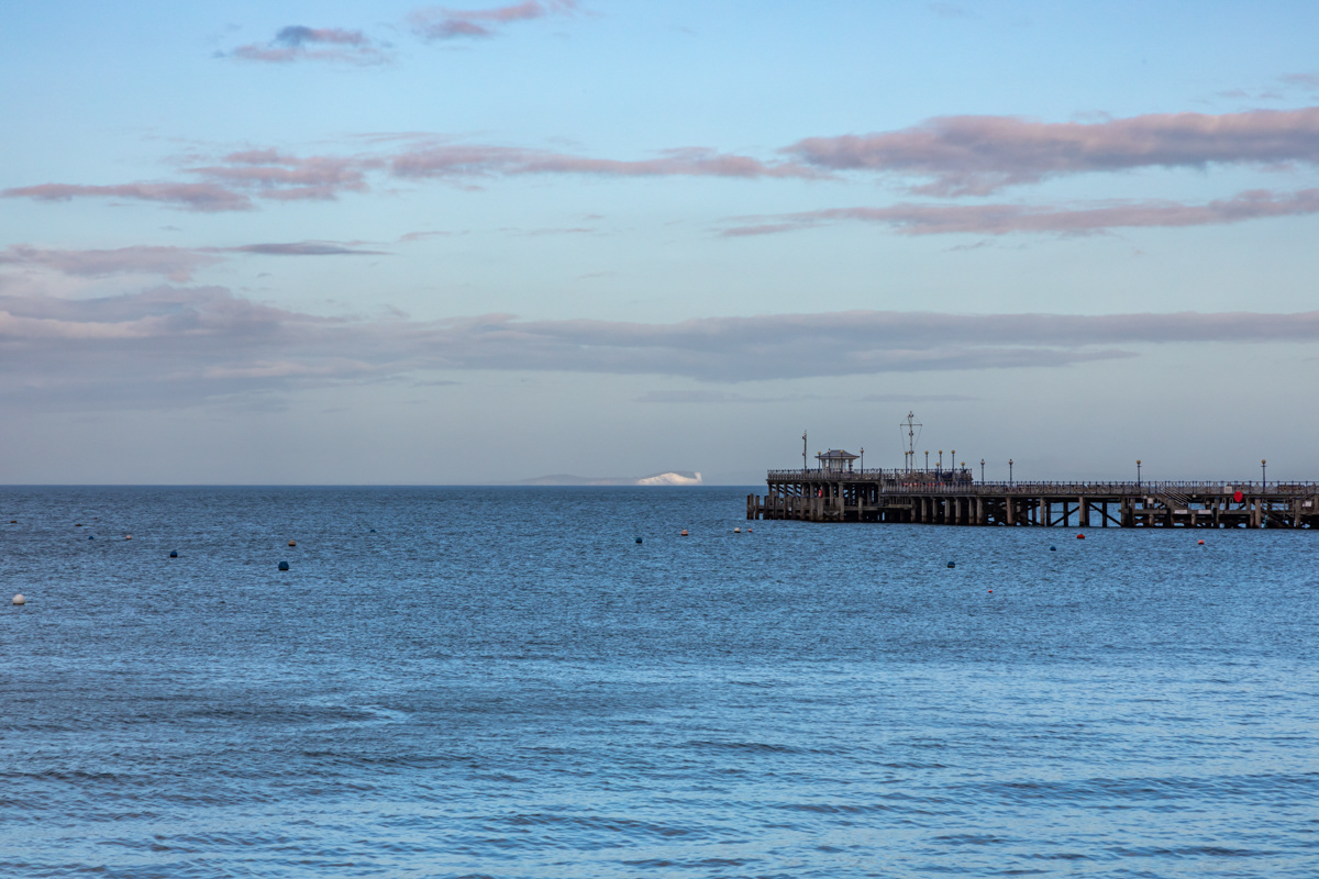 Across Swanage Pier to the Isle of Wight