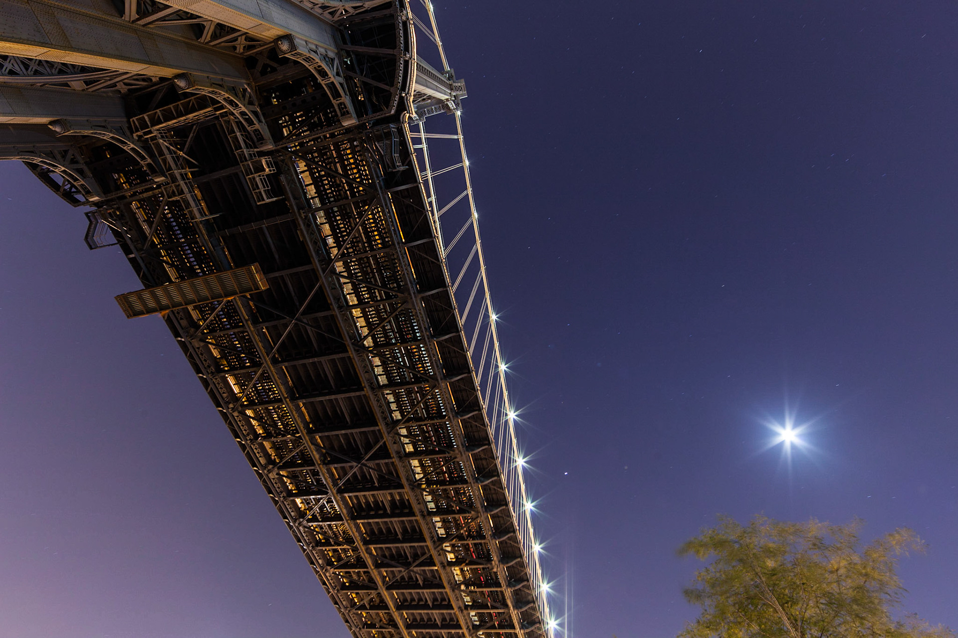 Shot from under the Manhattan Bridge in Brooklyn's Dumbo