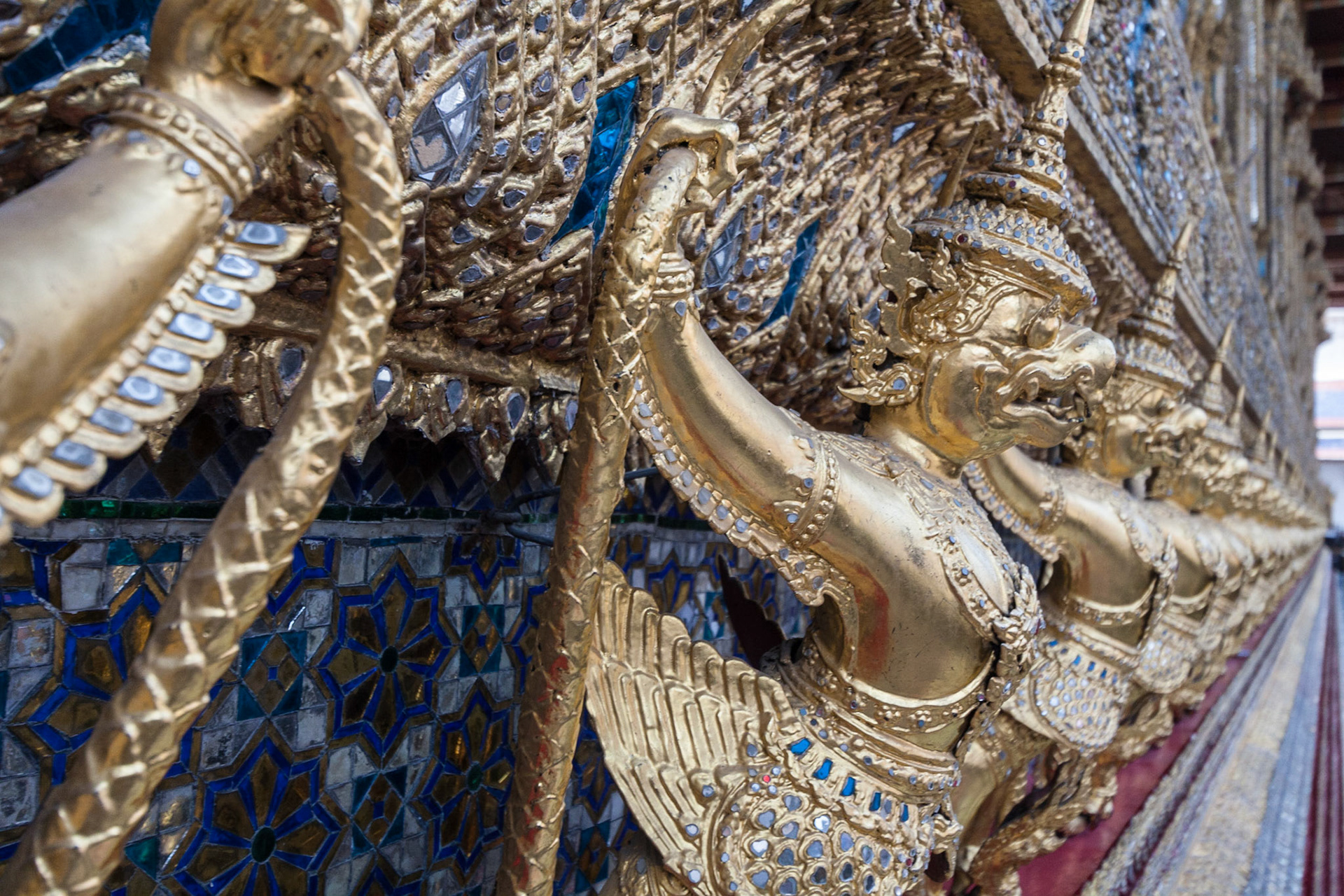 Ornaments at the Wat Phra Kaew temple in Bangkok
