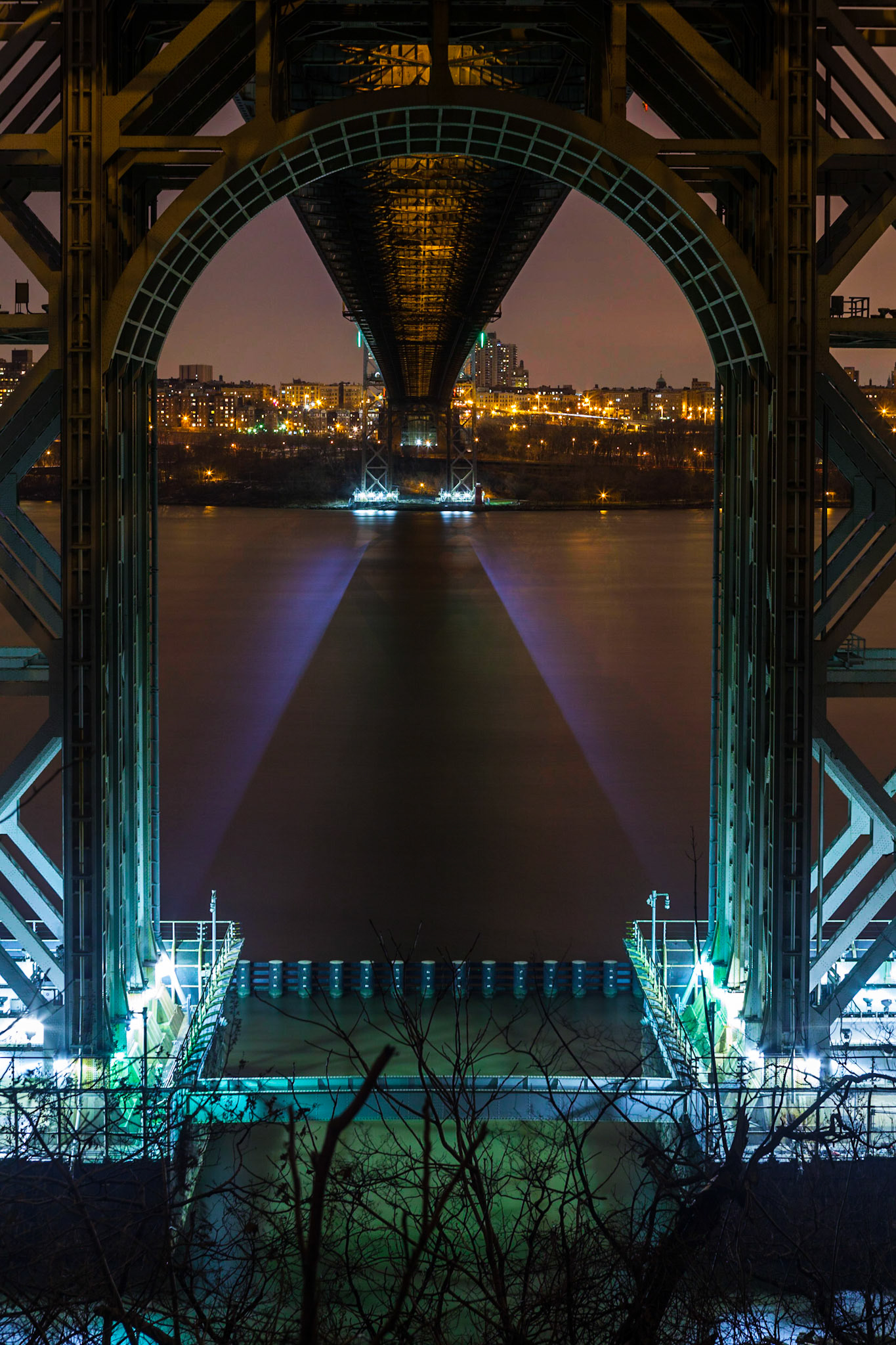 The George Washington Bridge from right below on Henry Hudson Drive