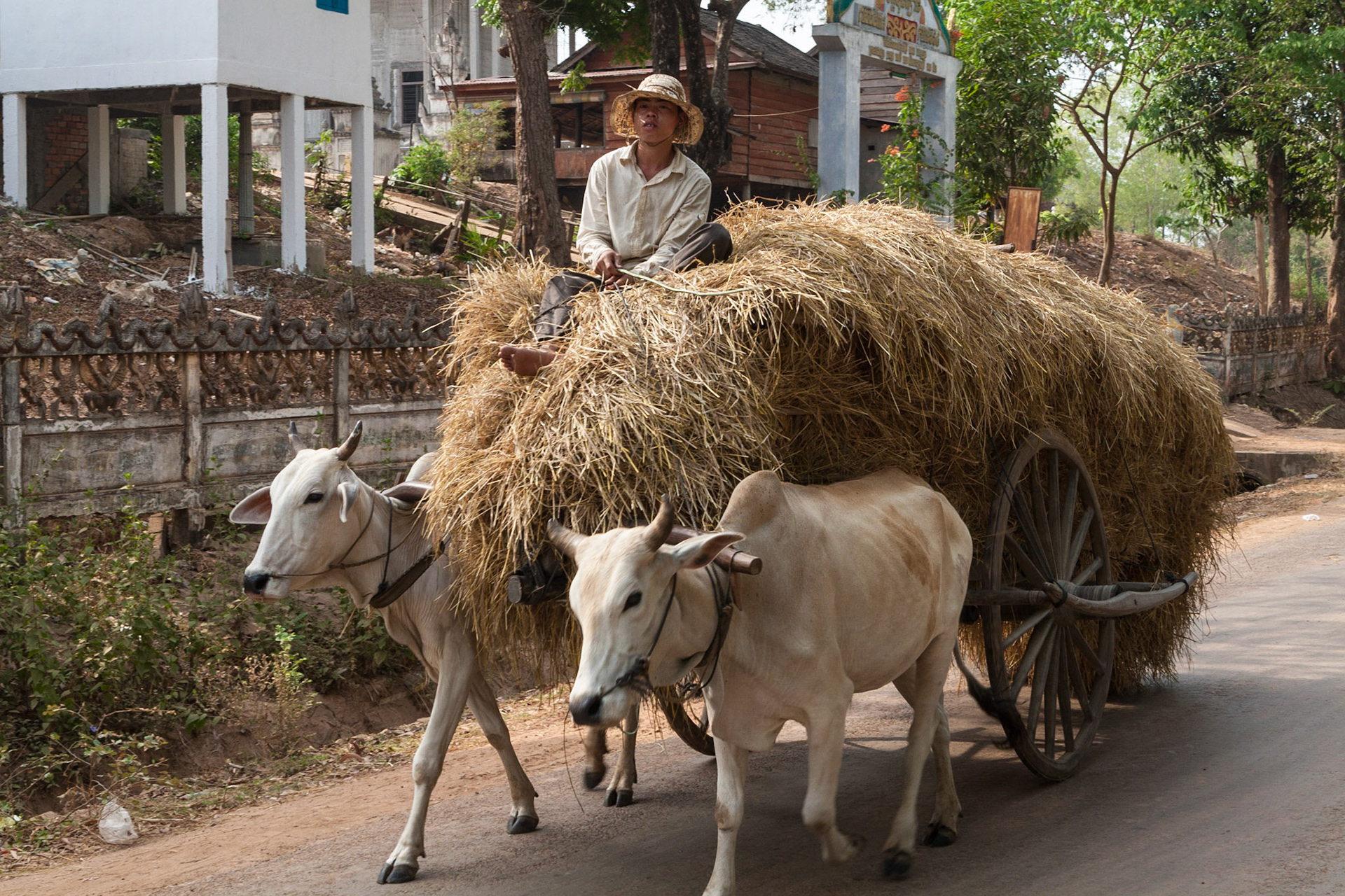 Street scene on the way to Tonle Sap Lake, Cambodia