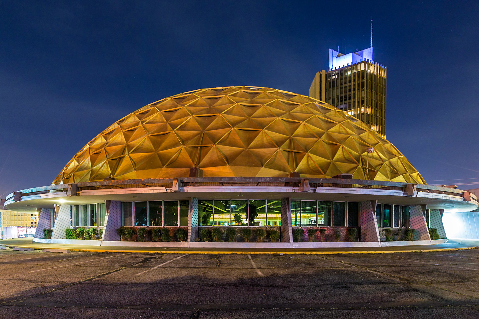 The Gold Dome in Oklahoma City at night