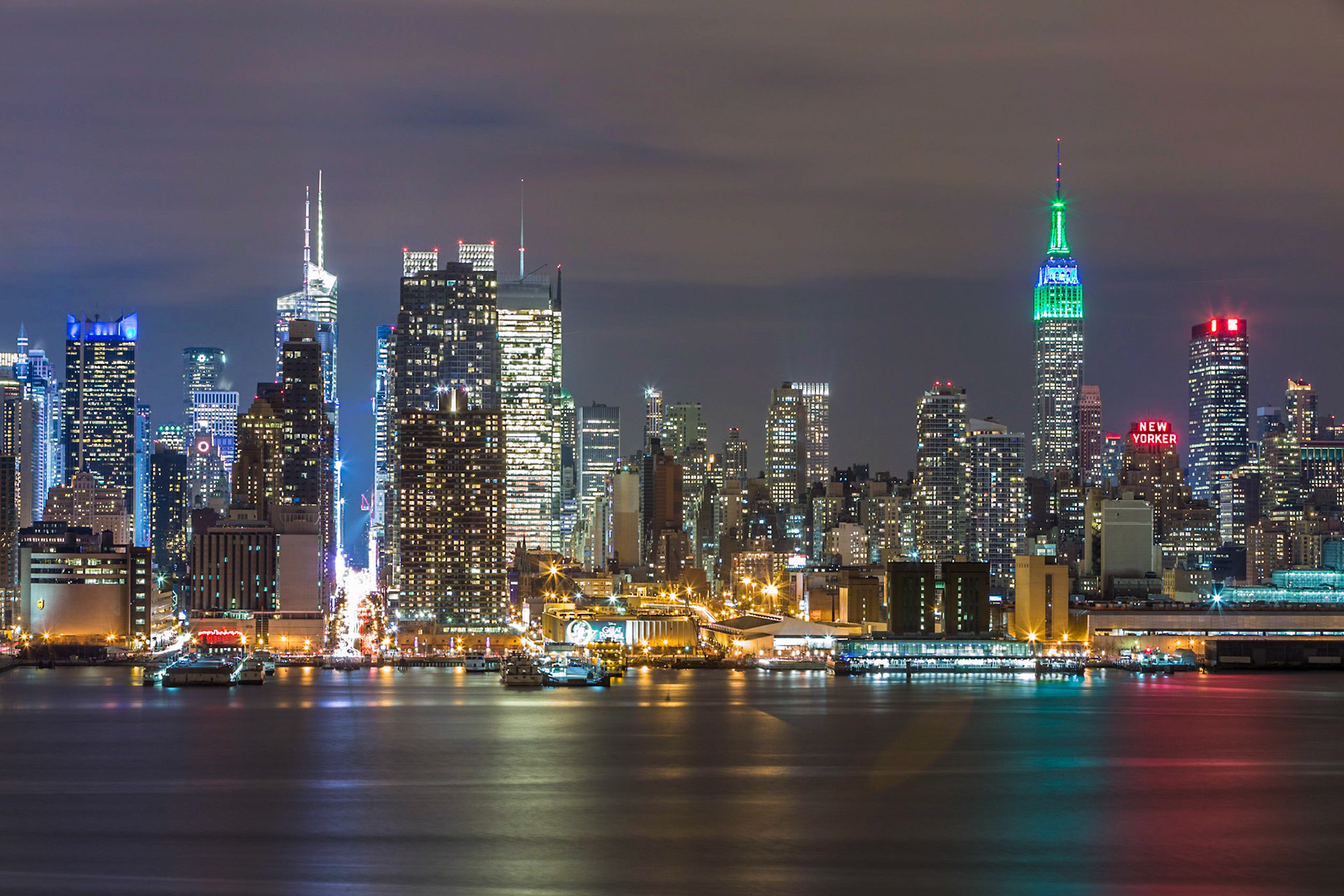 new york city night skyline