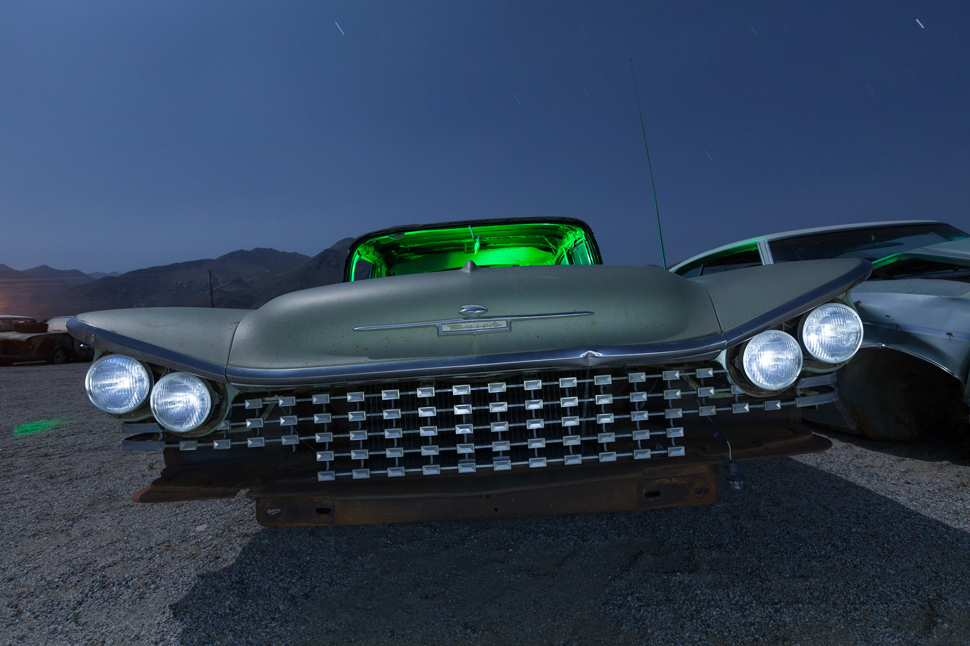 Night photography of a 1960 Buick Invicta