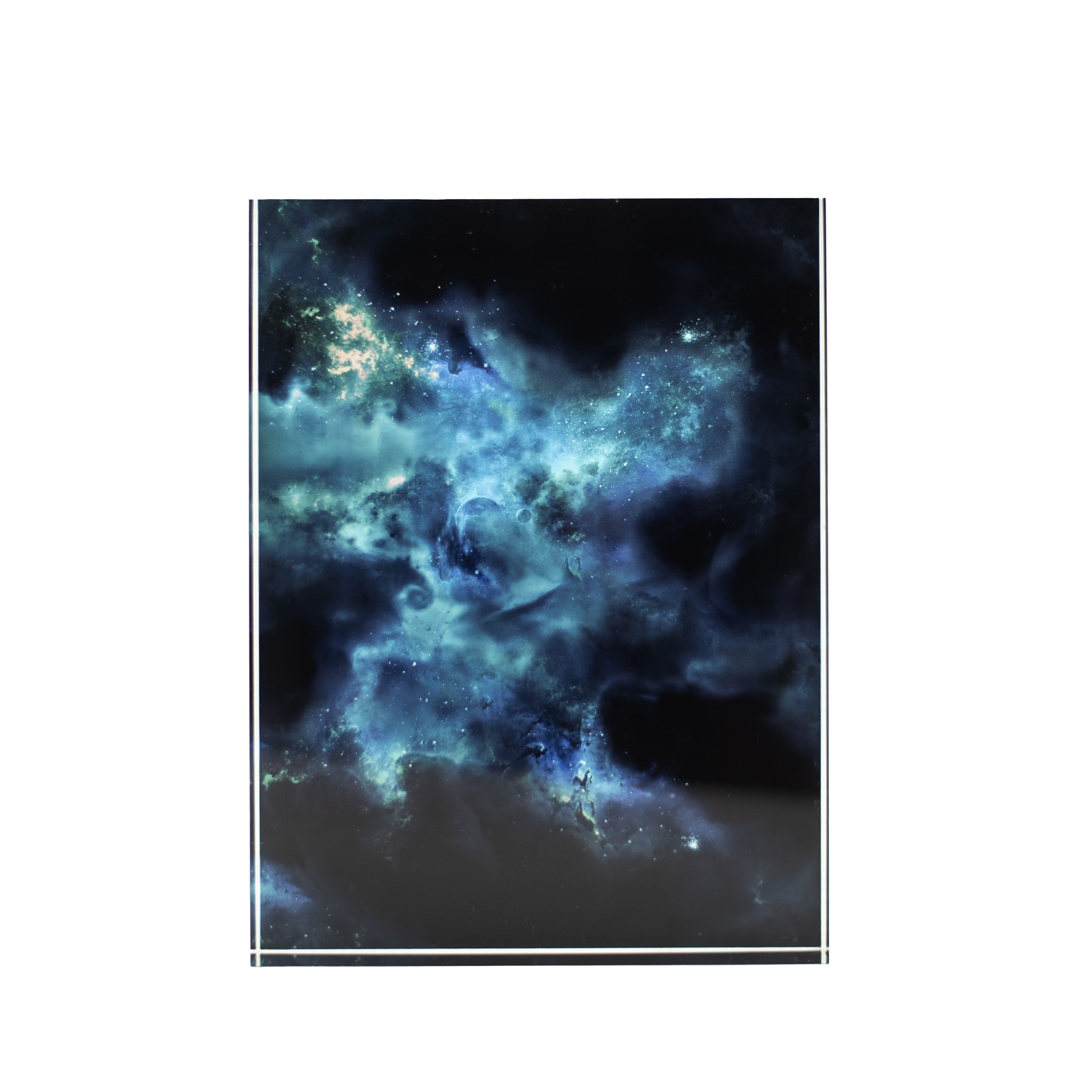 NEBULEUSE sous bloc verre acrylique 20x15cm / épaisseur 25mm