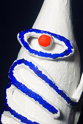Glass, steel, clay, papier-maché, acrylic and Sennelier oil pastel