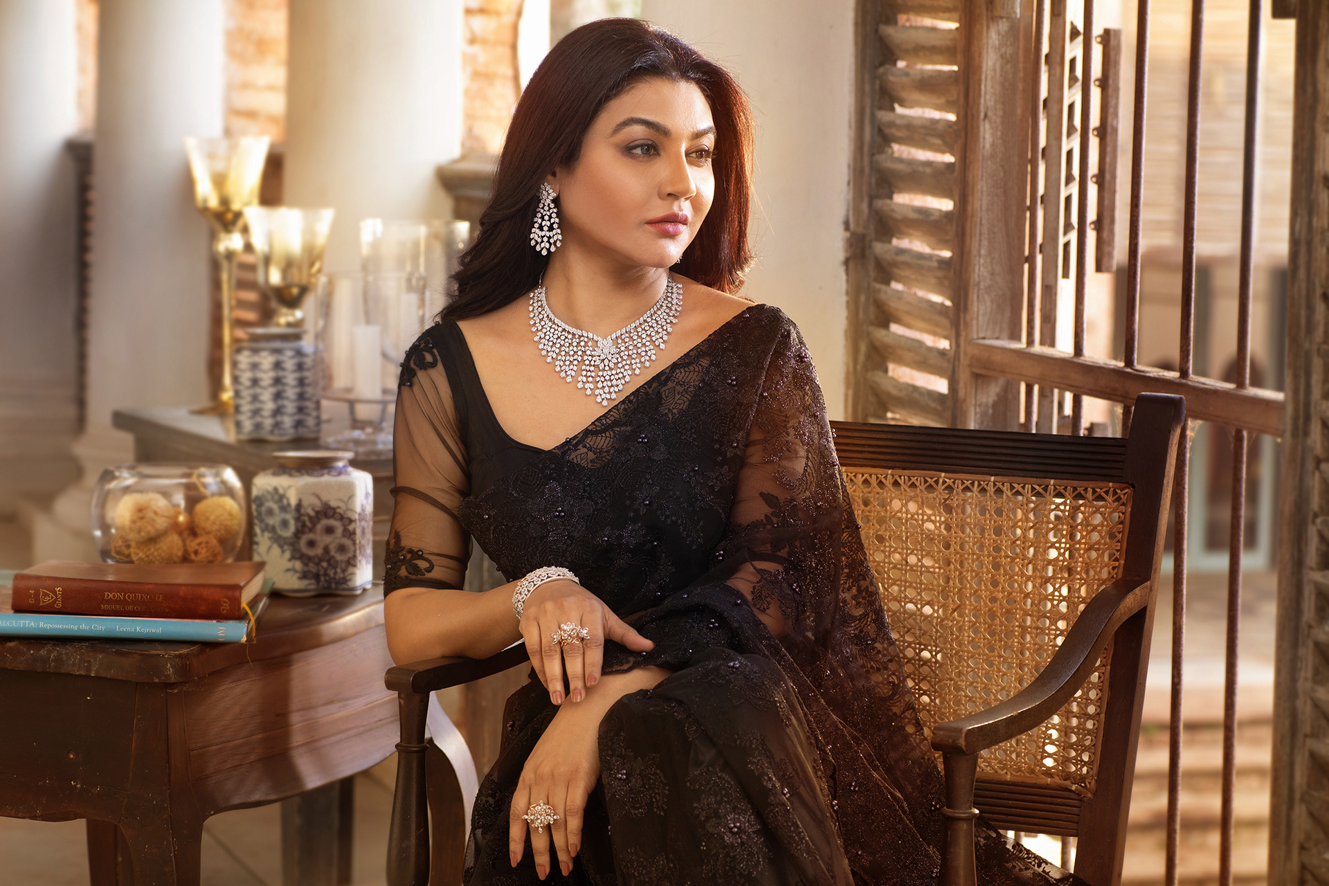 Campaign shoot by saswata raha with jaya Ahsan for Senco Gold Dsignia collection jewellery at Bawali Rajbari Kolkata 