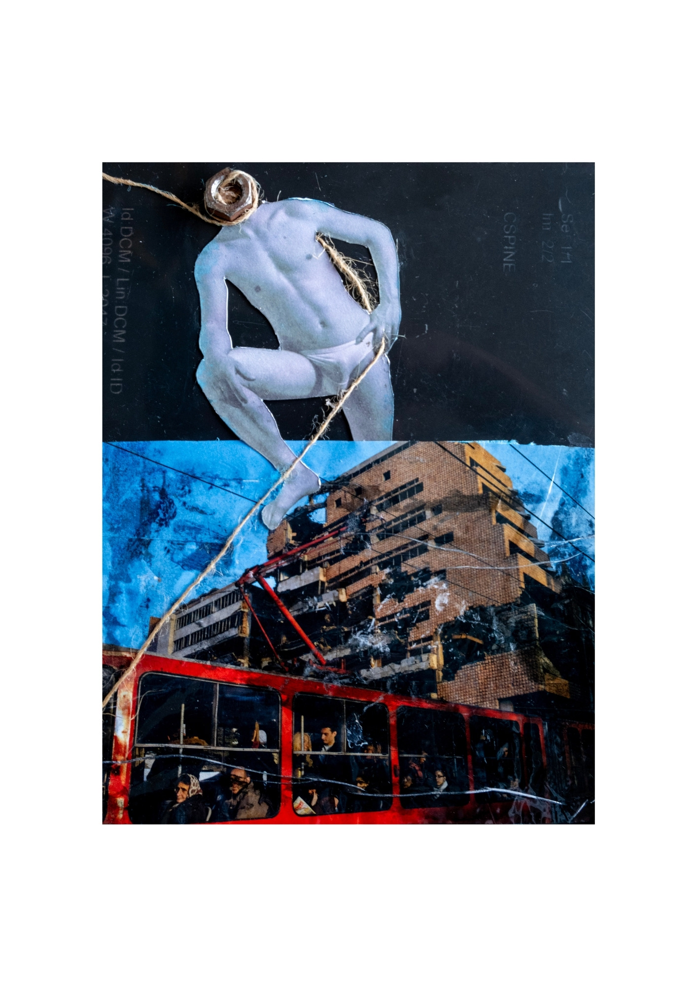 The Questioned Masculinity of Those Who Choose Love Over War,  Assemblage on X-ray film.