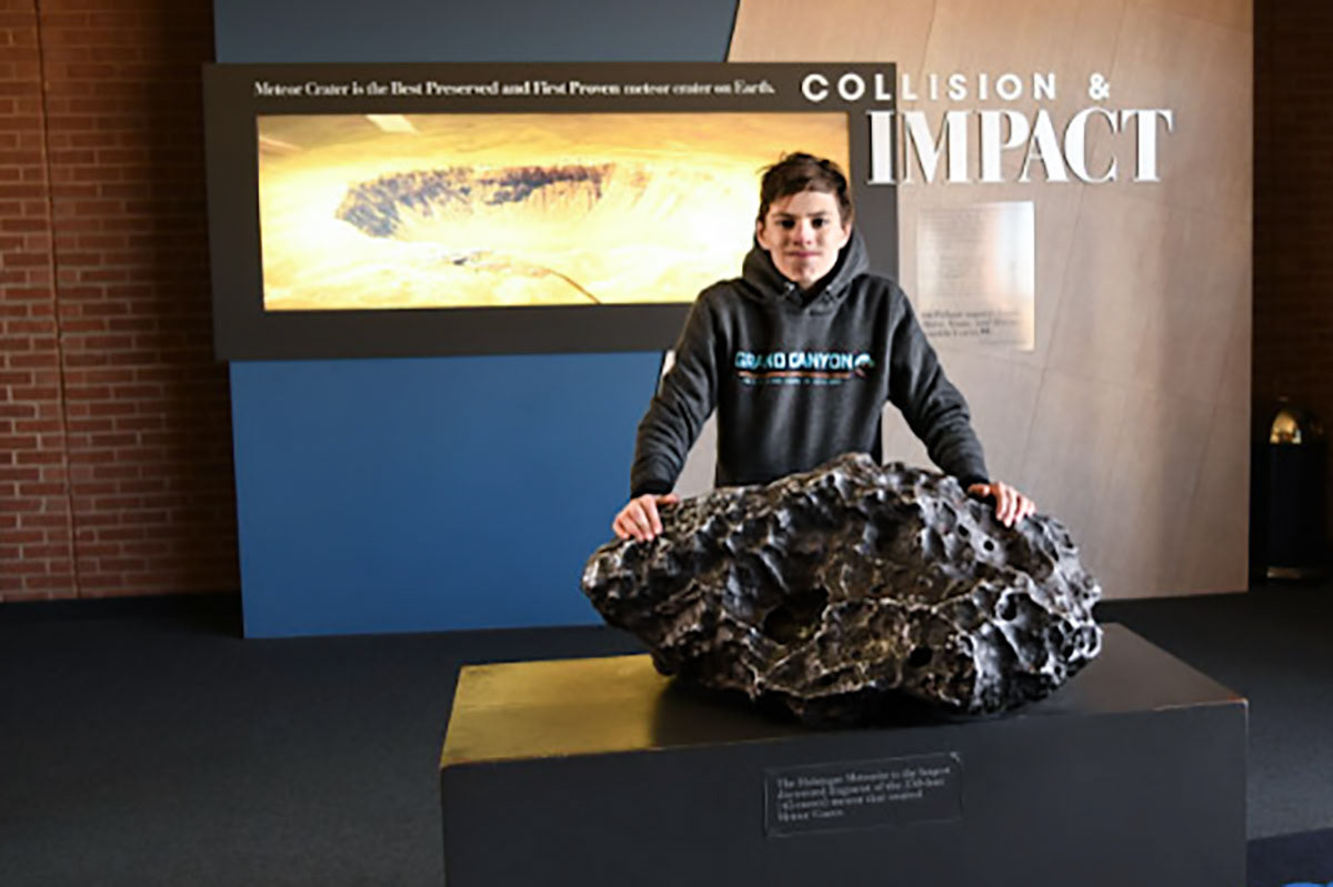 Henry with part of the meteor