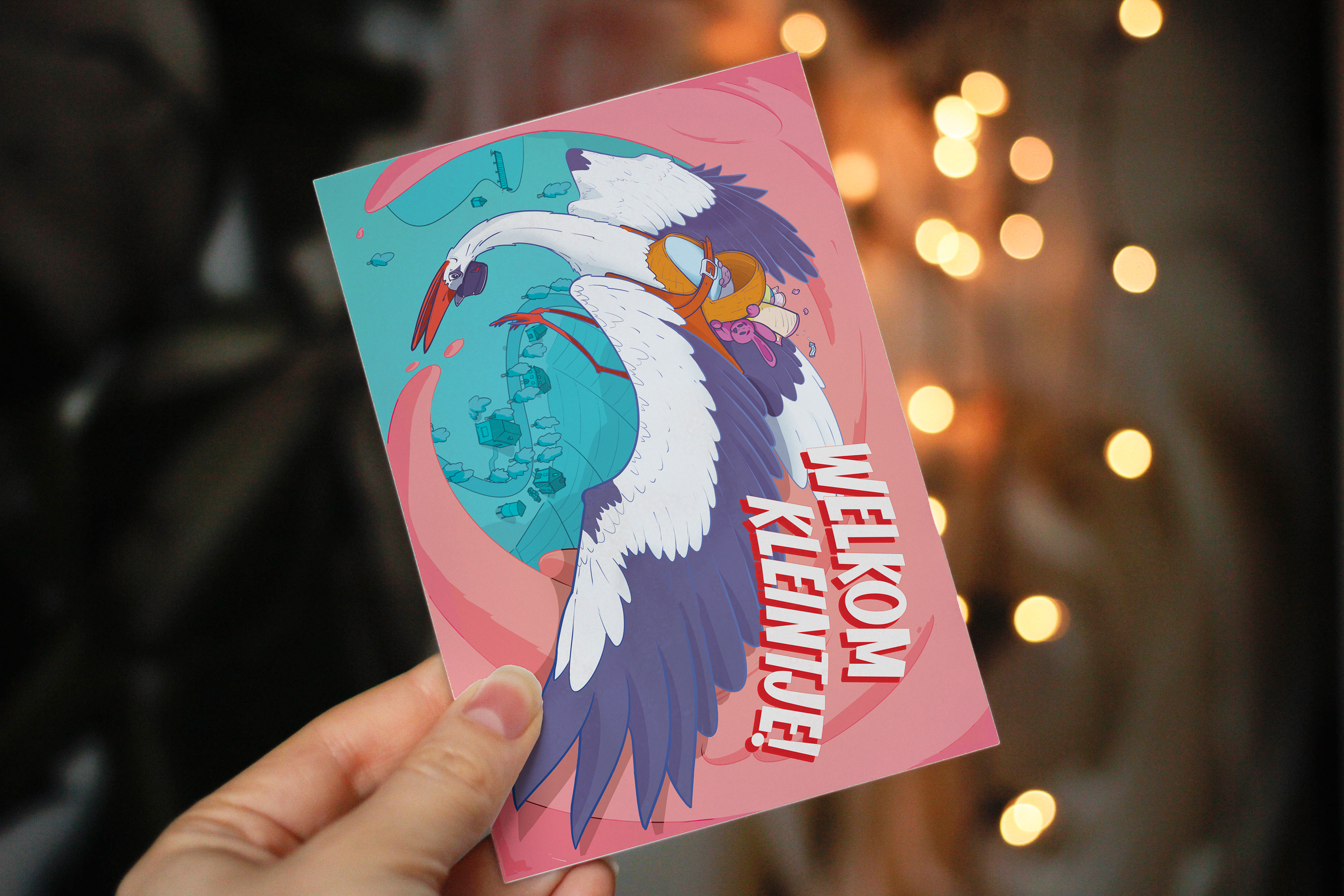 Another greeting card design, this time for the welcoming of tiny new humans.