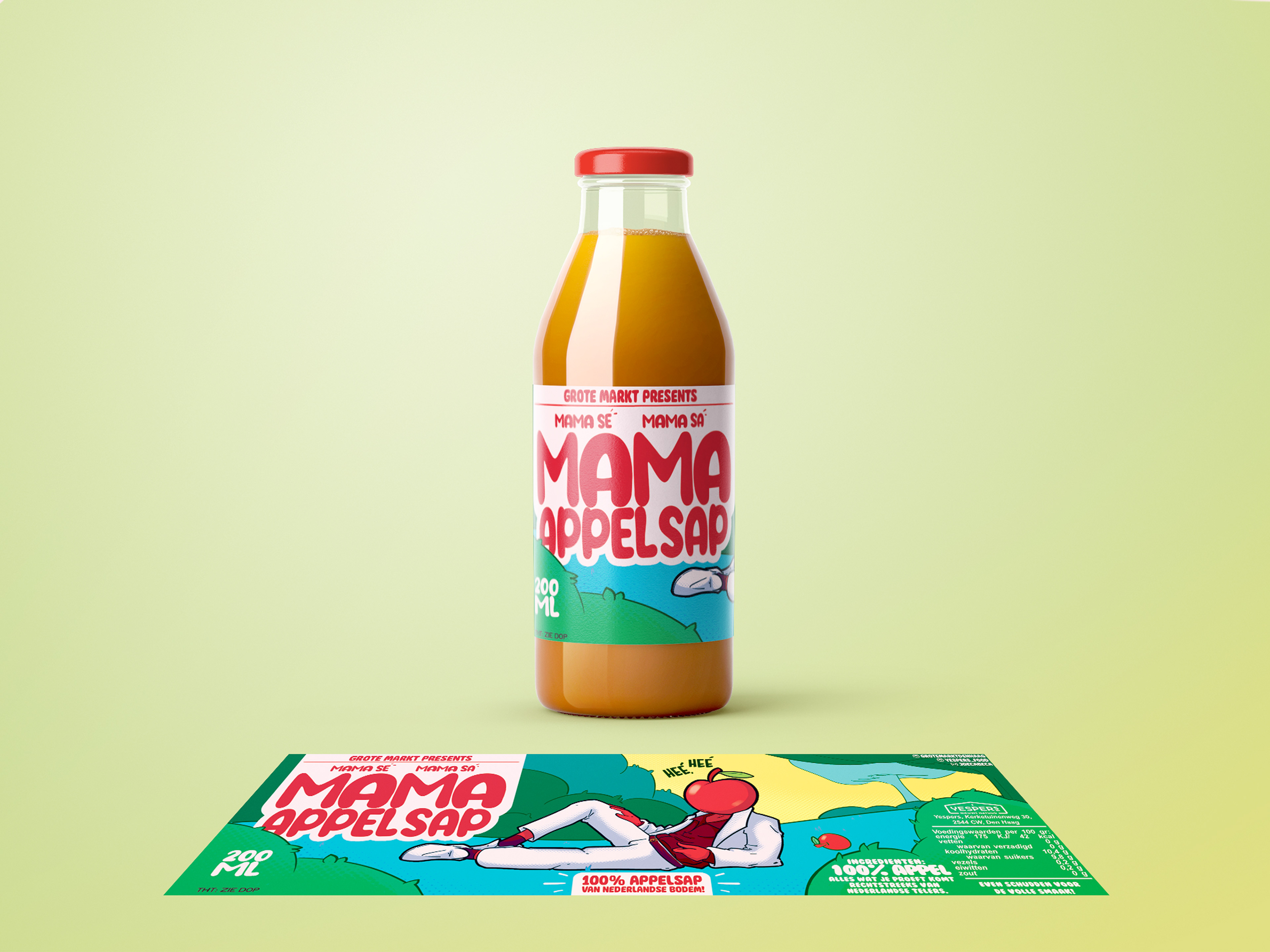 I did the label design and illustration for a fun collaboration between a restaurant group and a local apple juice producer.