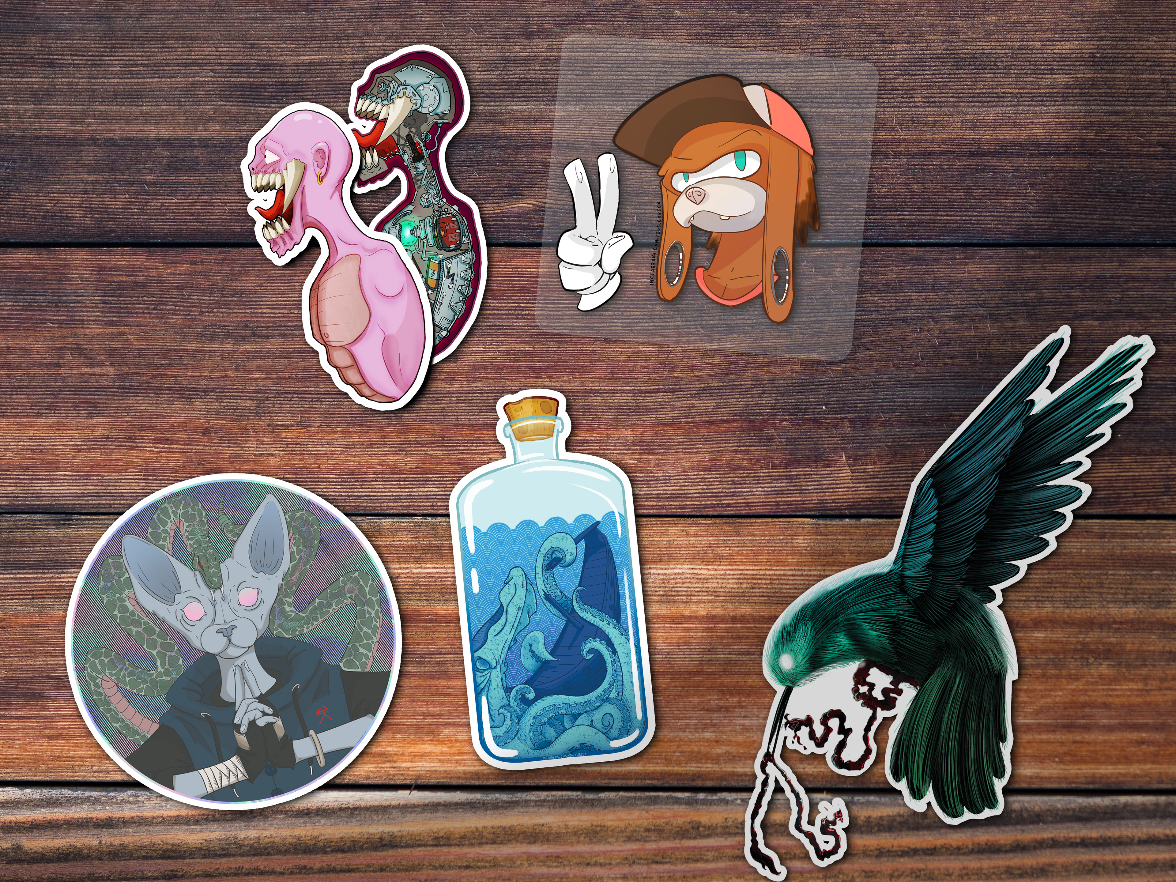 A collection of miscellanious stickers