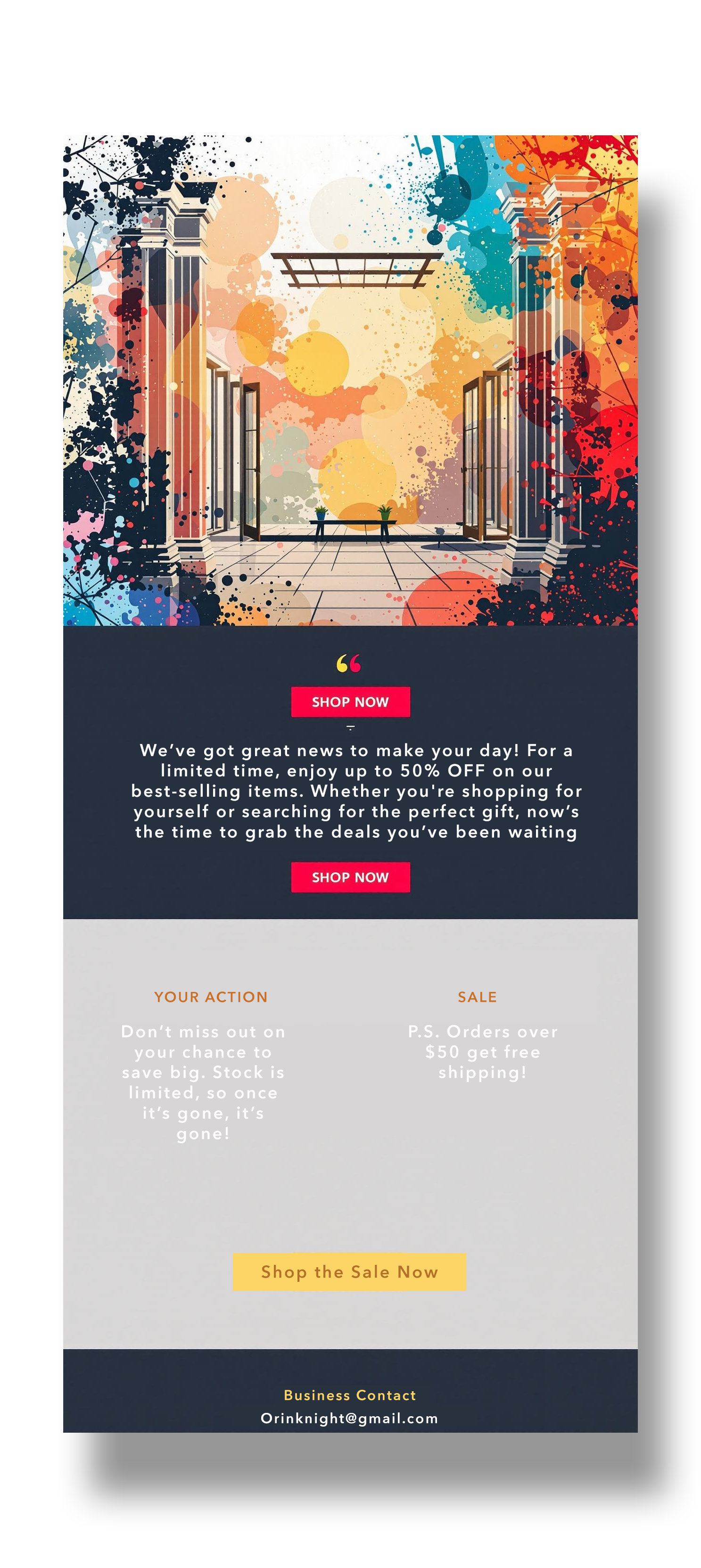 mock email design
