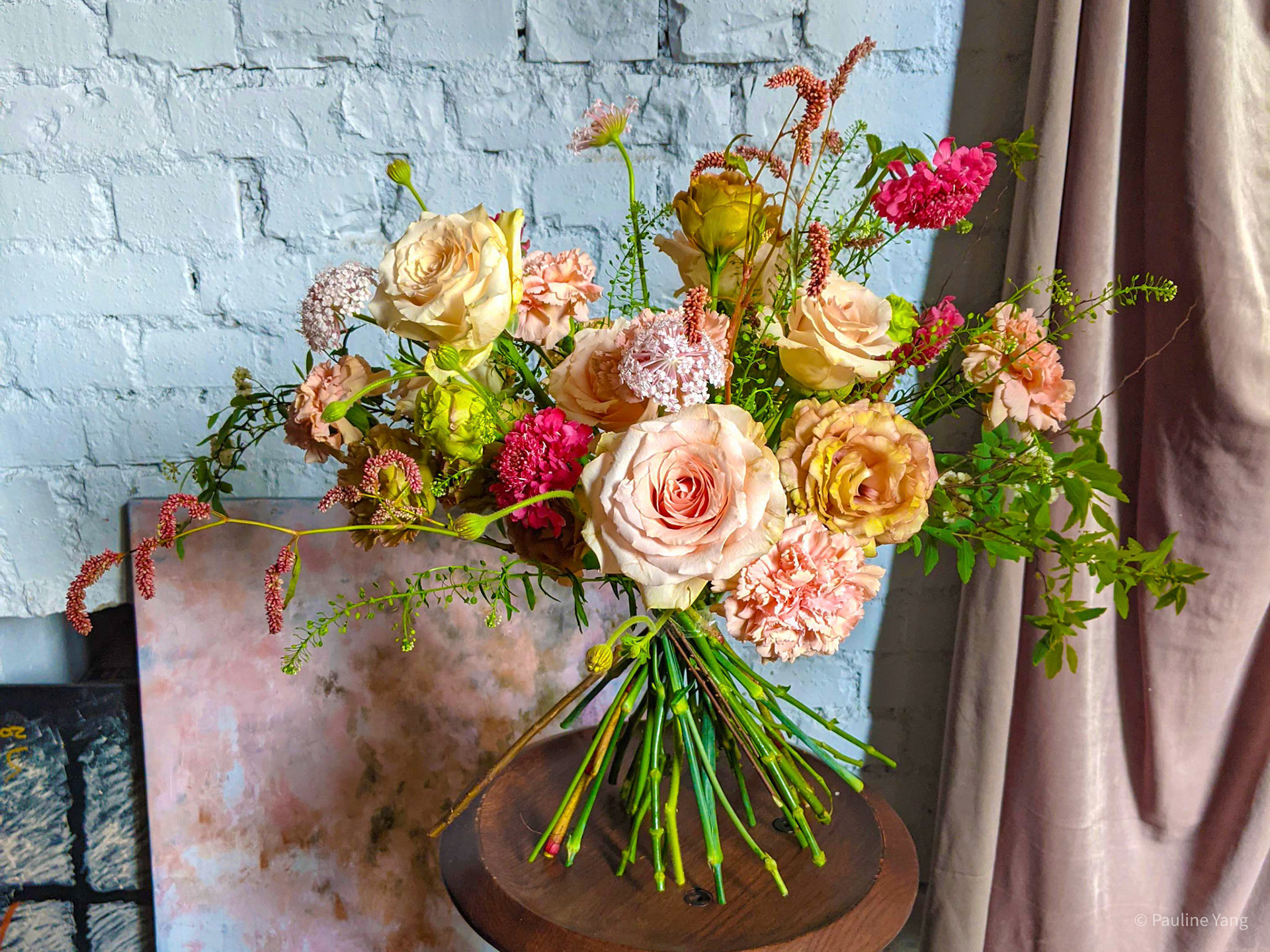 spiral hand-tied bridal bouquet