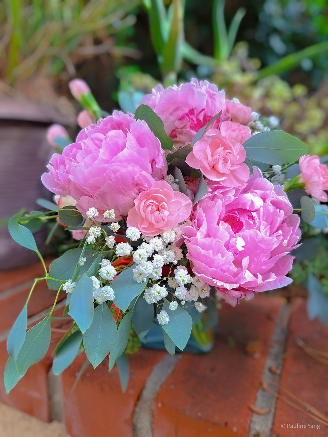get well soon bouquet in glass vase