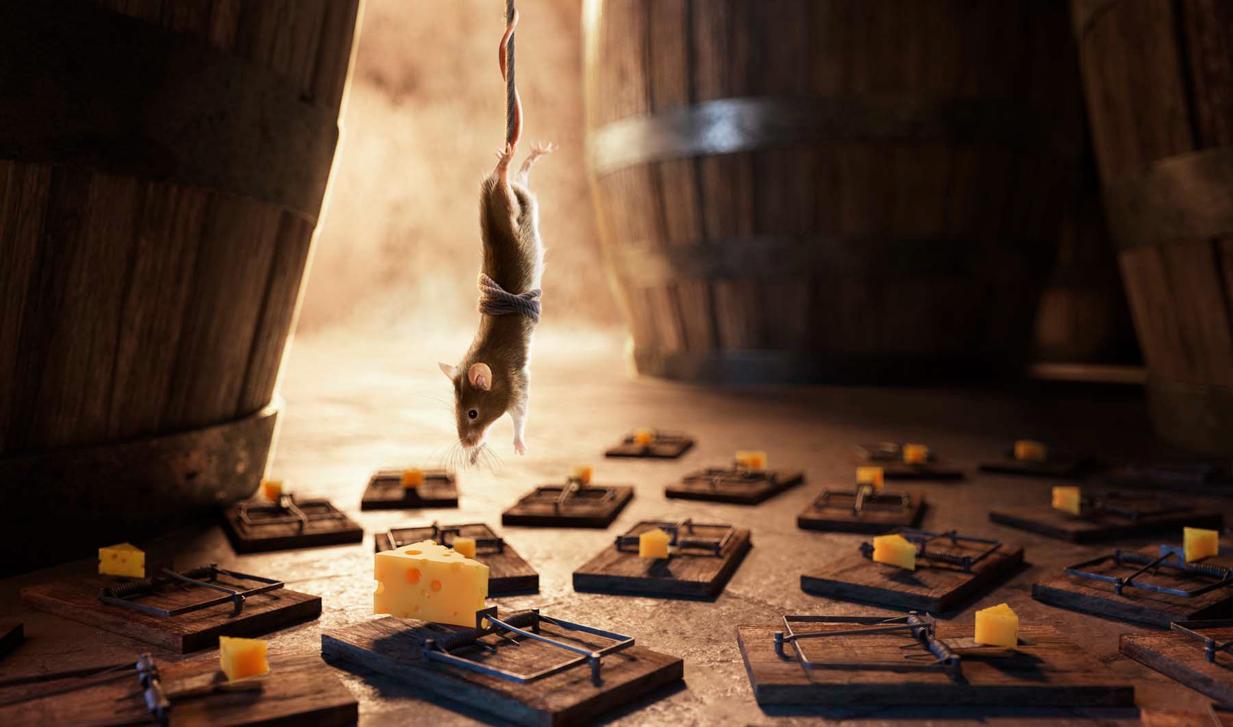 A charming little project, a collaboration of photography by Andrew Pickett (the Mouse) and CGI tecniques (the Environment) to create a playful, imaginative image.