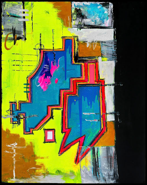 My Drone Can See For Miles | £250 | 32”x40” | Mixed Media