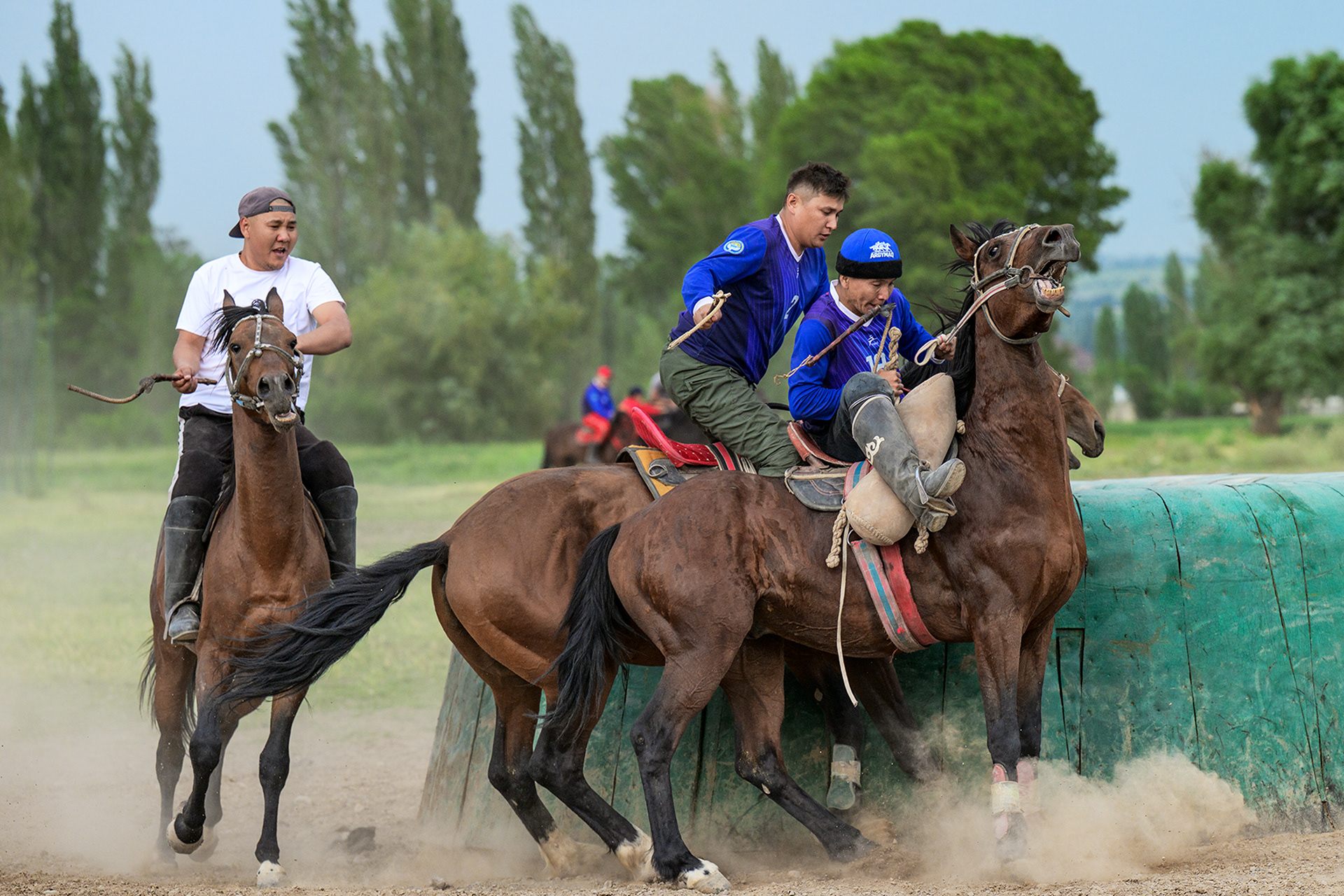 Authentic documentary photography of a kok boru training session in Kyrgyzstan.