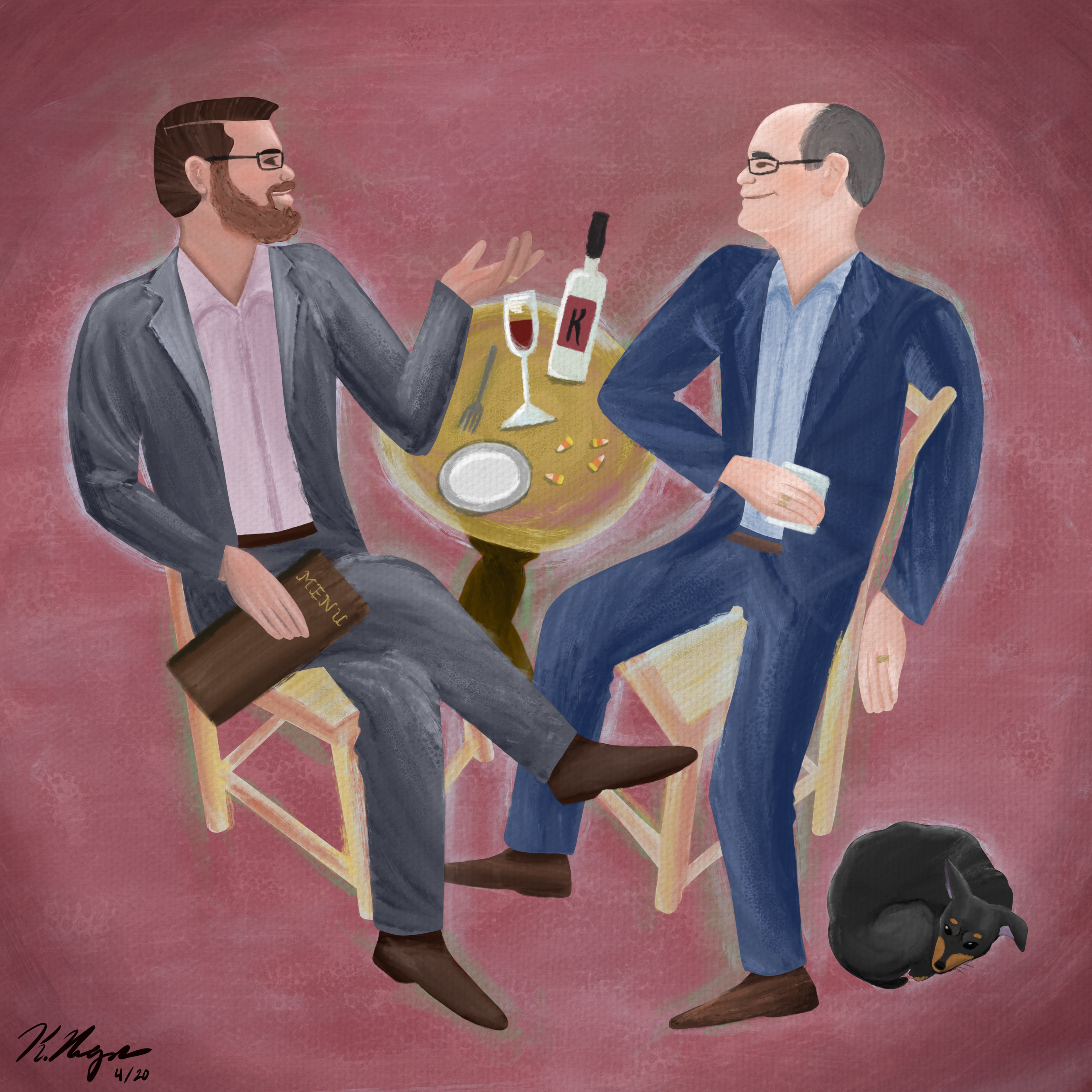 Inspired by "The Lovesick Man," a painting by George Grosz. Made in Autodesk Sketchbook, 2020.
