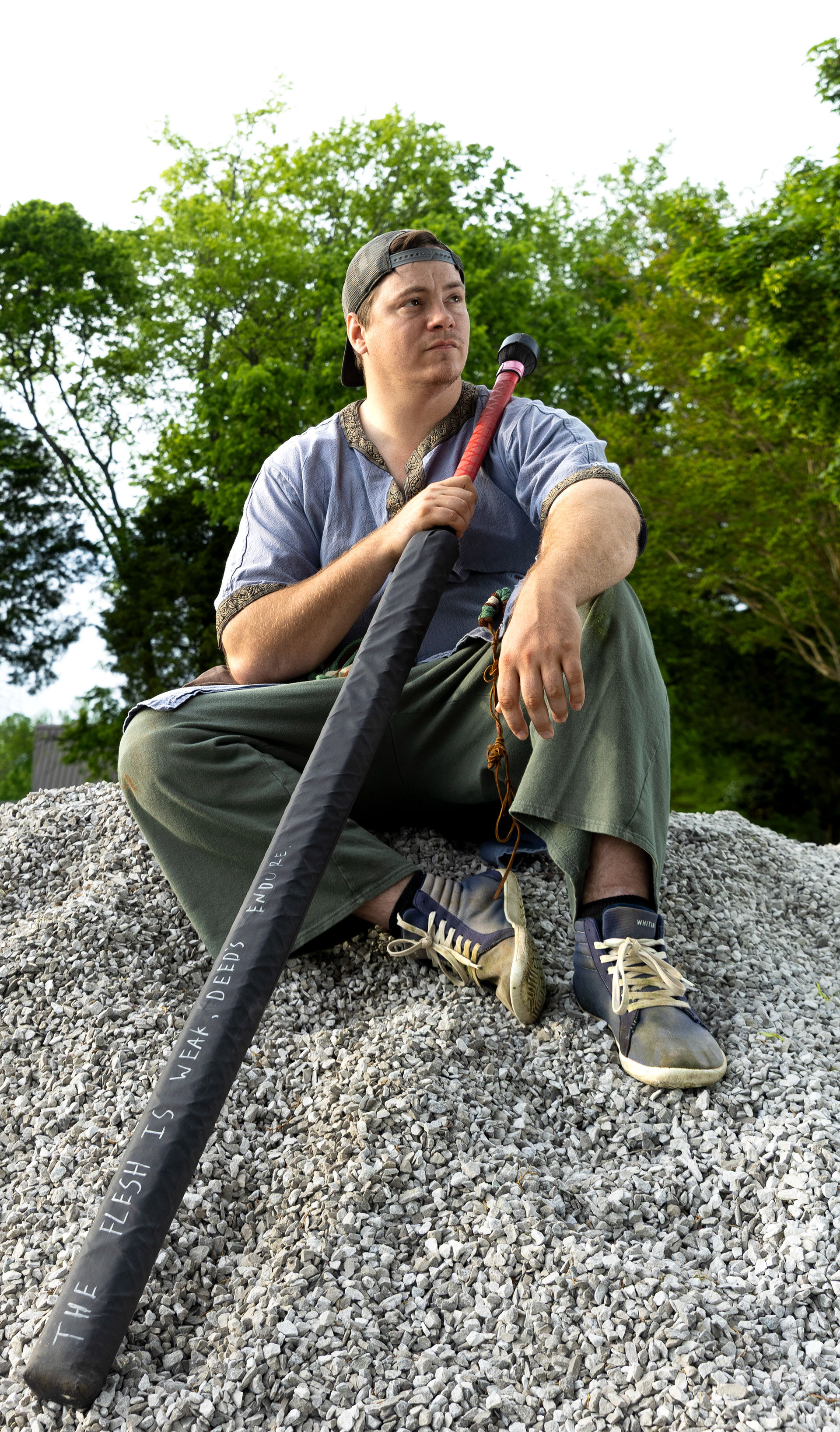  Timothy Thacker cosplays as his LARPing character Gundry that he uses to participate in a sub brand of LARPing called Bellagarth.