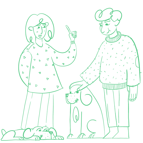 alt="Illustration of design-driven Blacksalmon co-founders Davina and Daniel Borg"