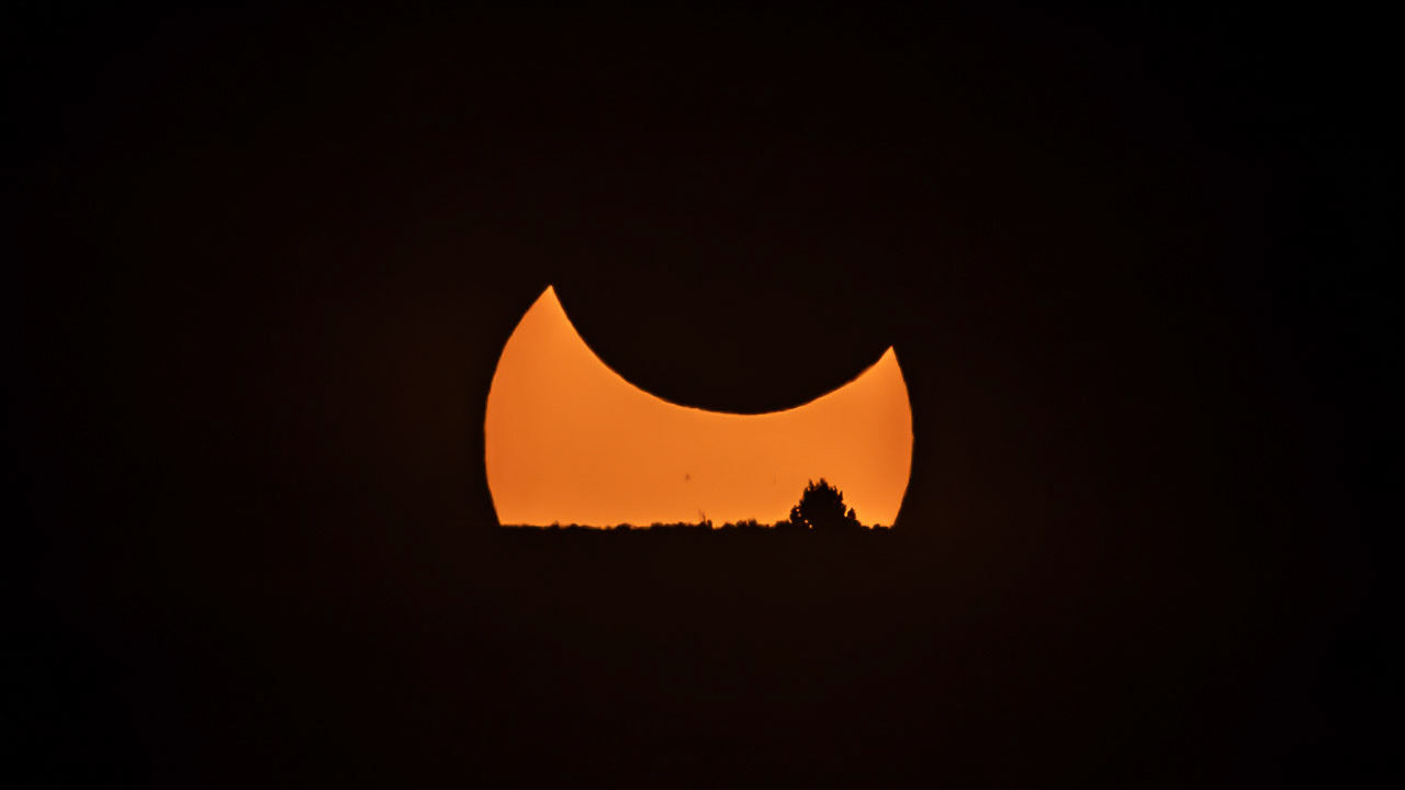 Lunar Eclipse rising over Hart Mountain