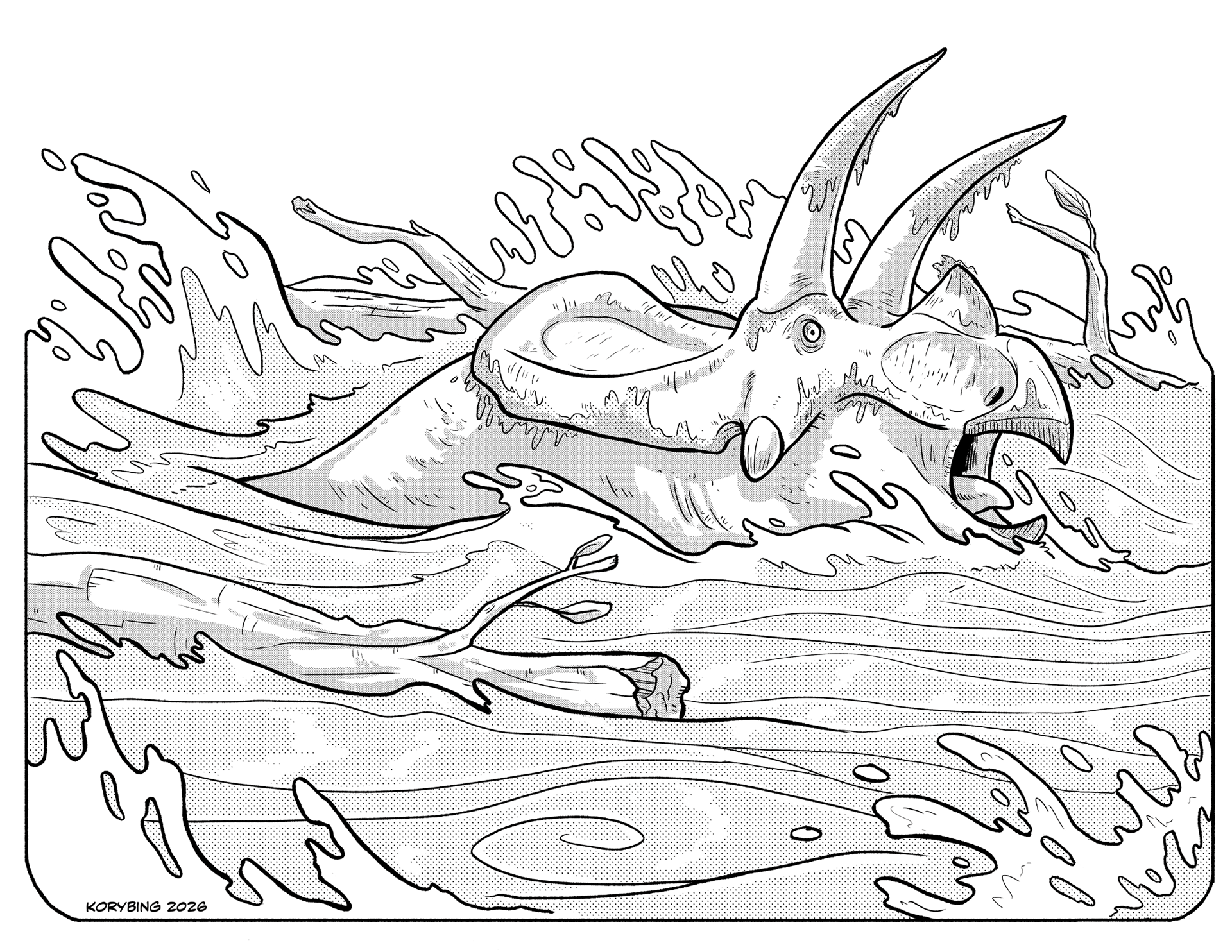 Torosaurus caught in a Flood