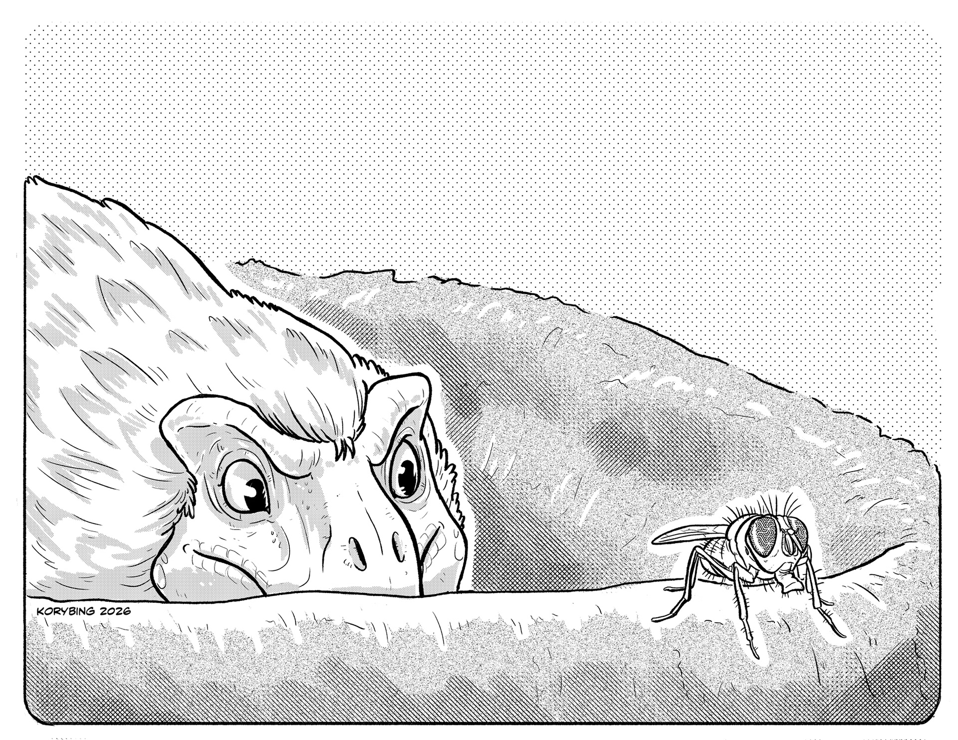 Hatchling Tyrannosaur Hunting Insects
