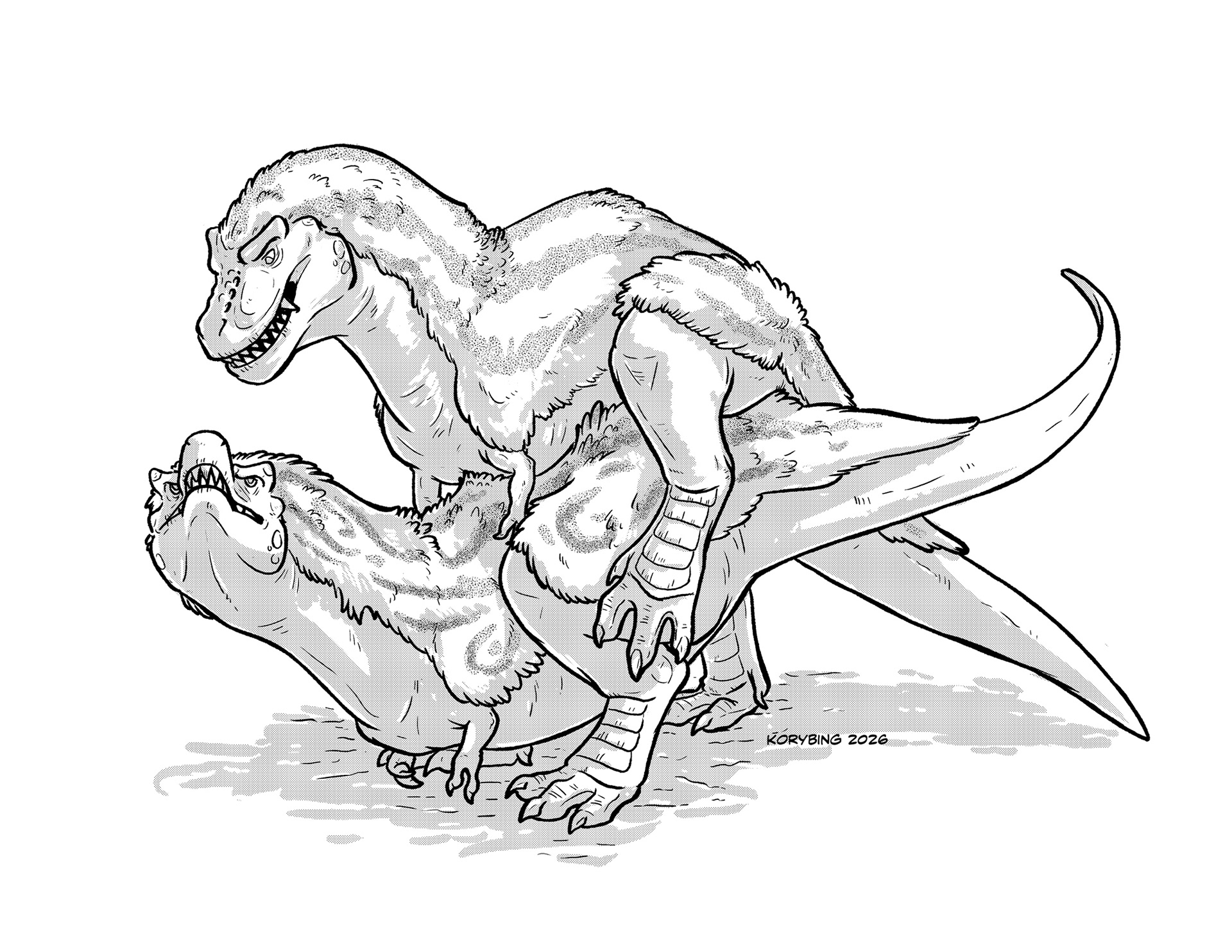 Tyrannosaurs mating