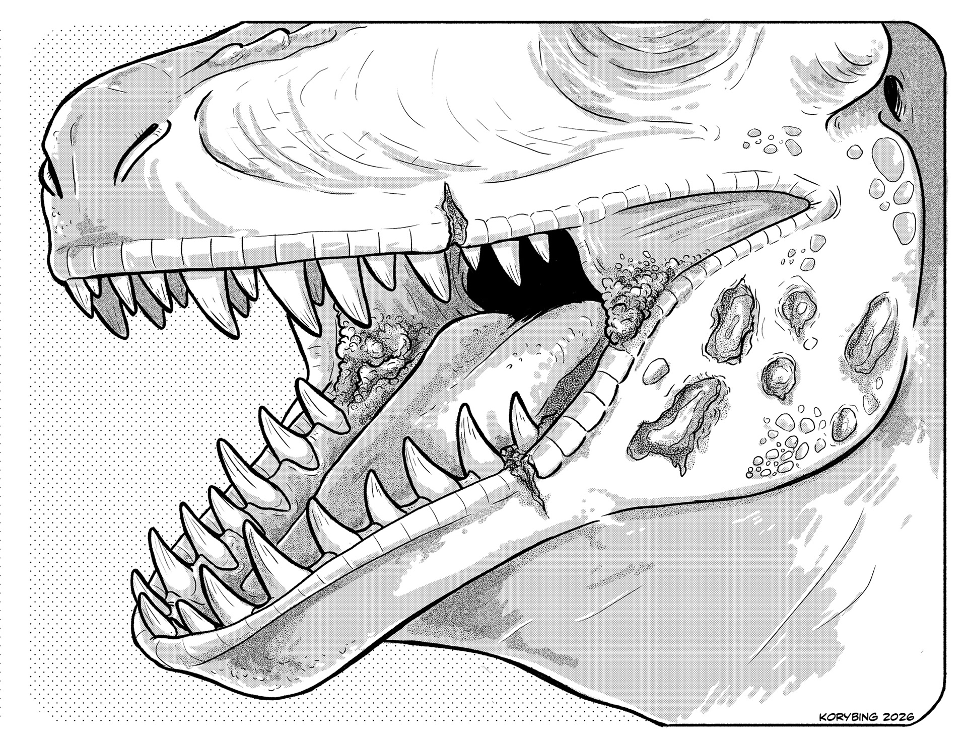 A diseased Tyrannosaur mouth