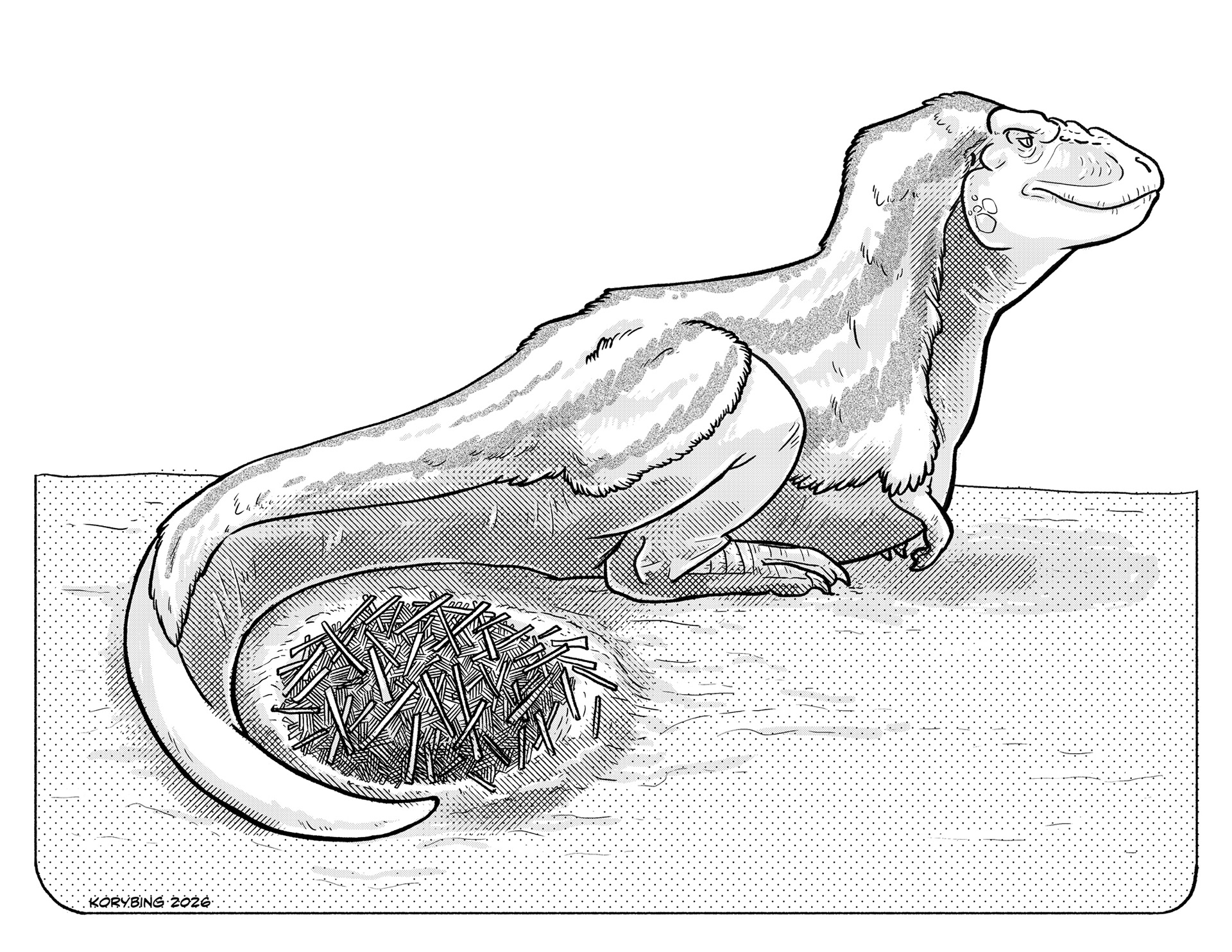 Protective Tyrannosaur and Nest