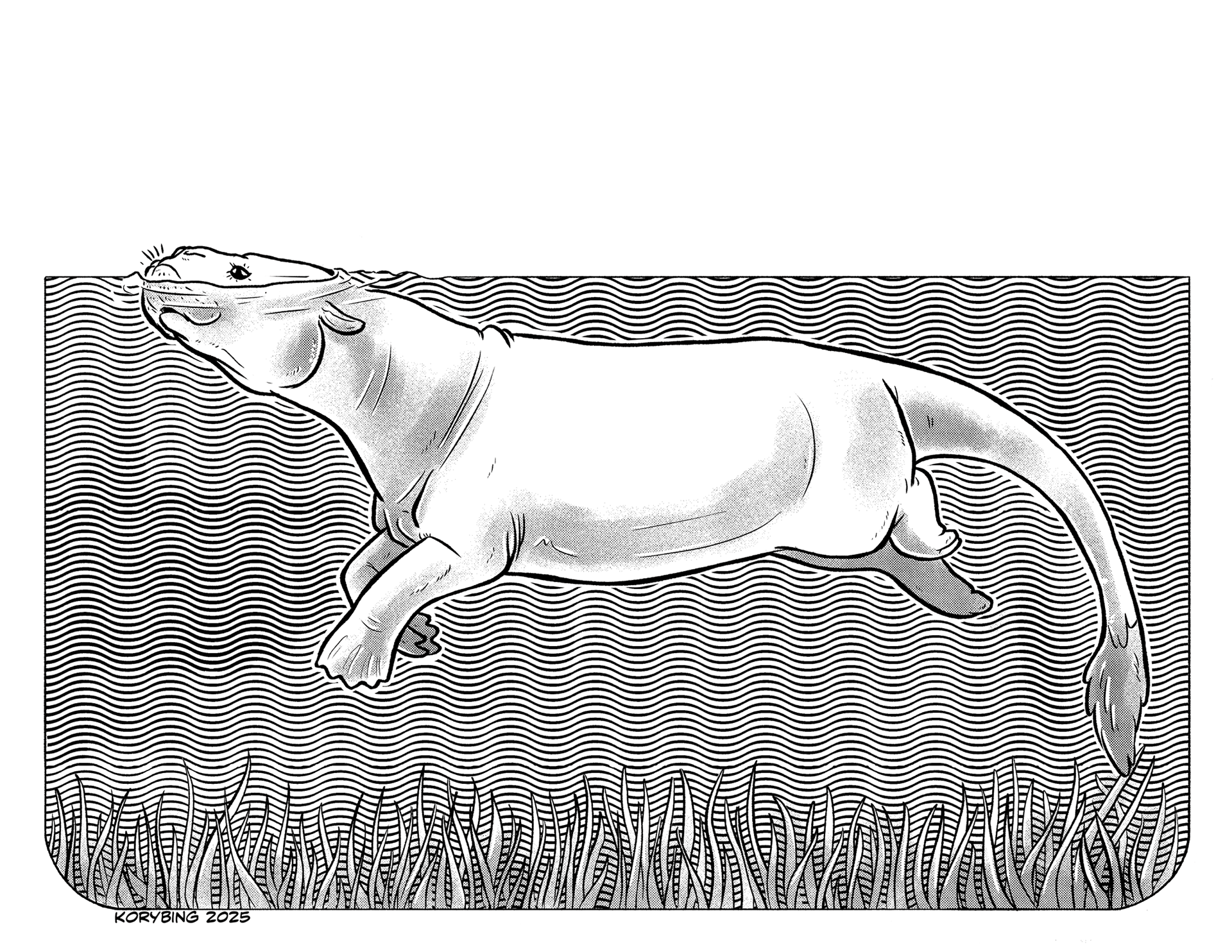 Pezosiren with Sea Grass