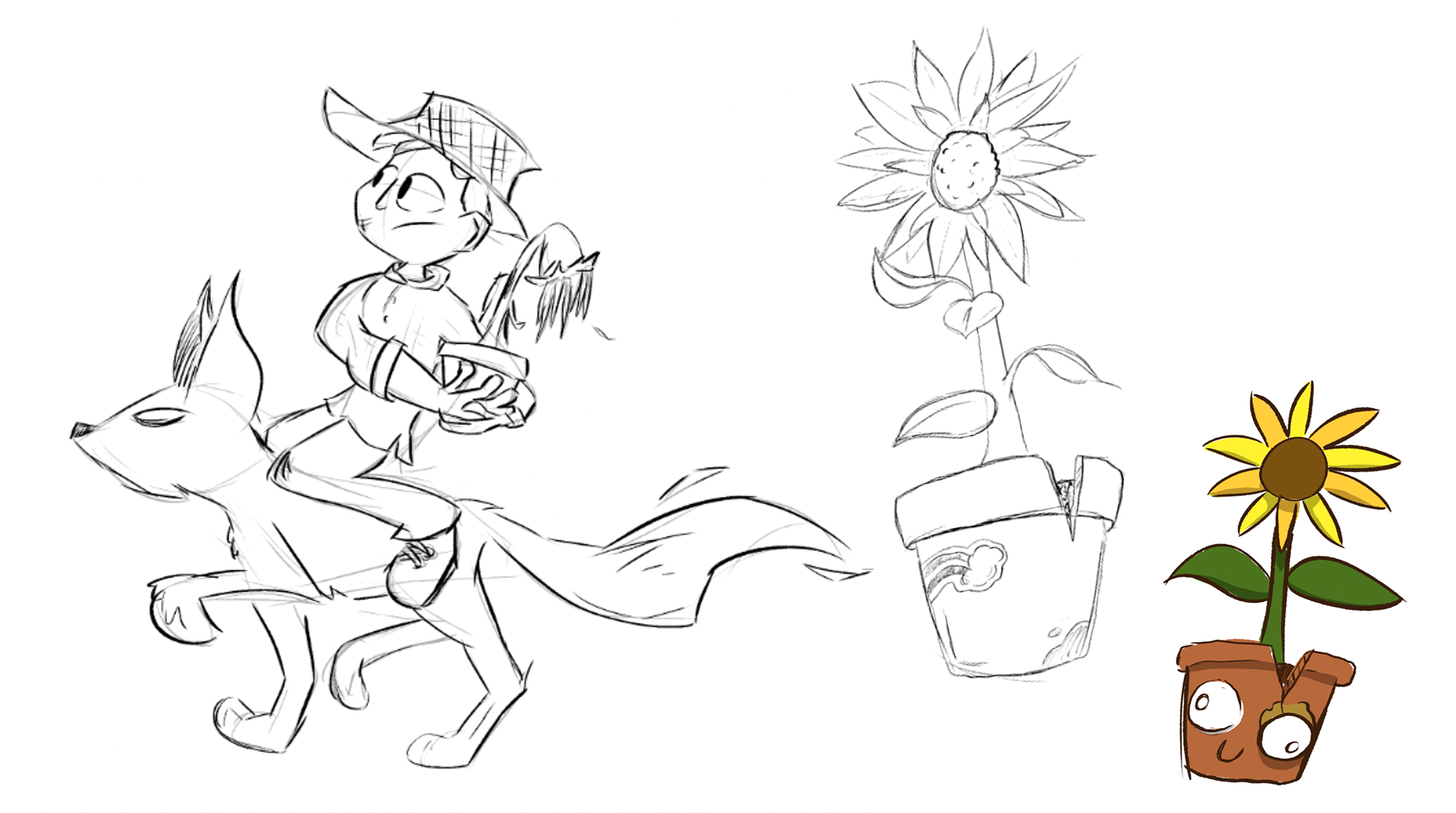 Kid, Moon, and Flower Concepts
