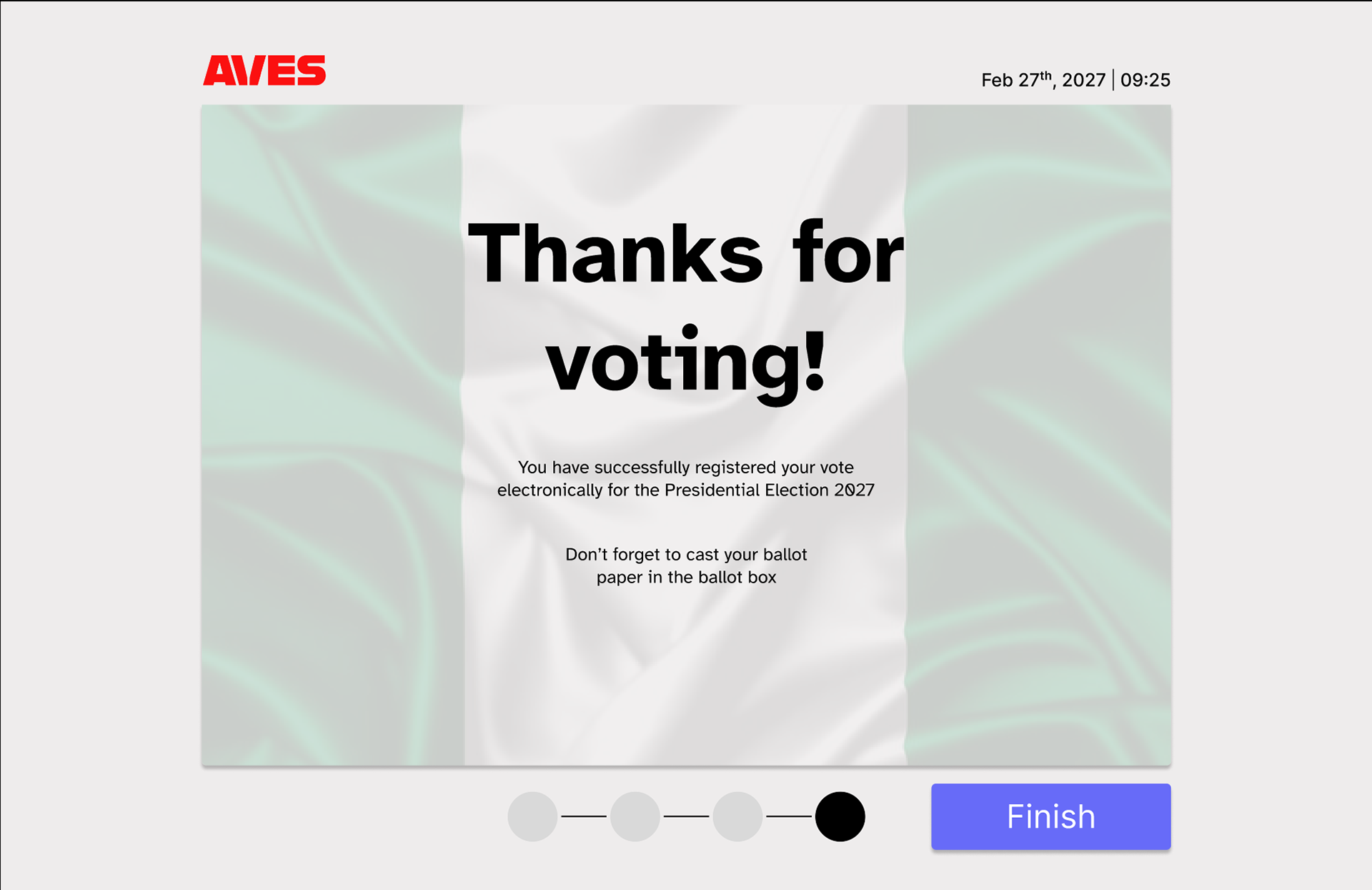 End of Use Screen