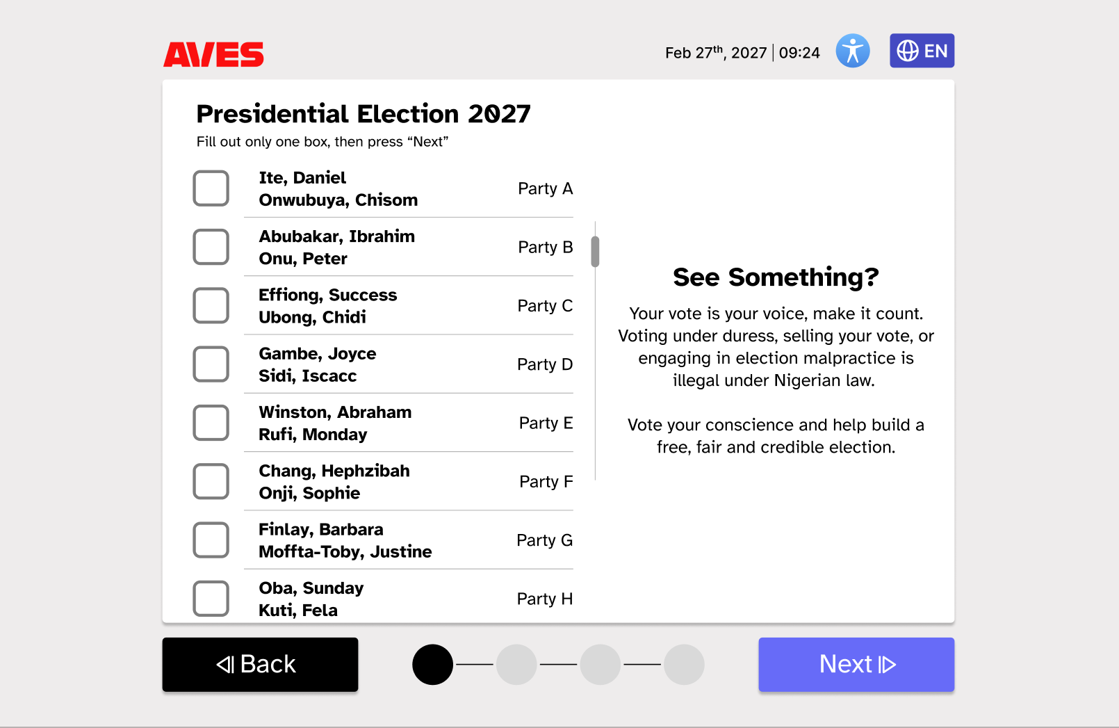 Ballot Page