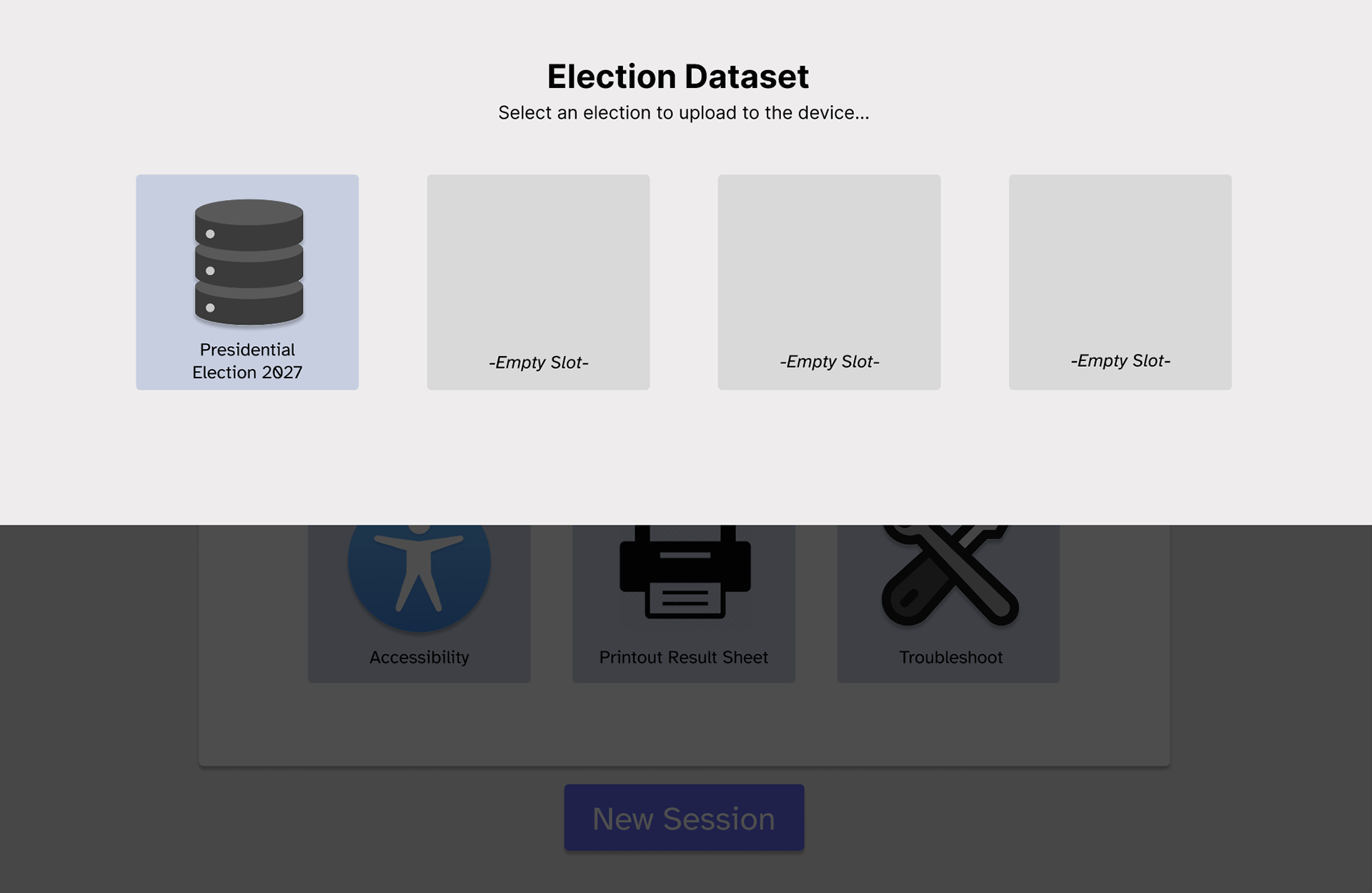 Dataset Loading Screen Used by Officials