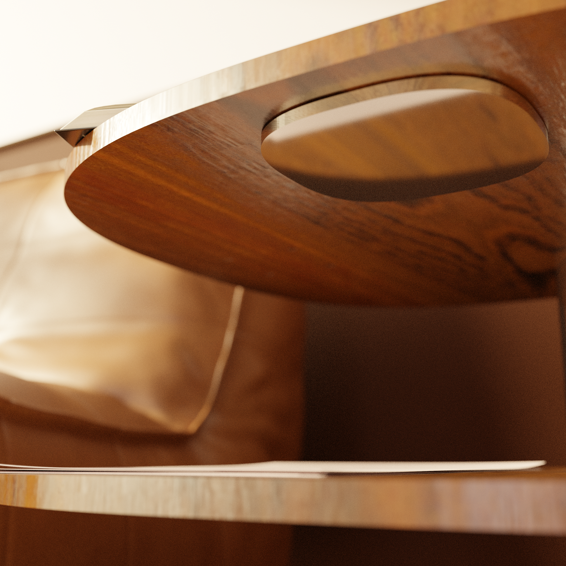 Lounge Chair Side Table Book Shelf, Modelled in Solidworks, Blender Render with Blenderkit Assets