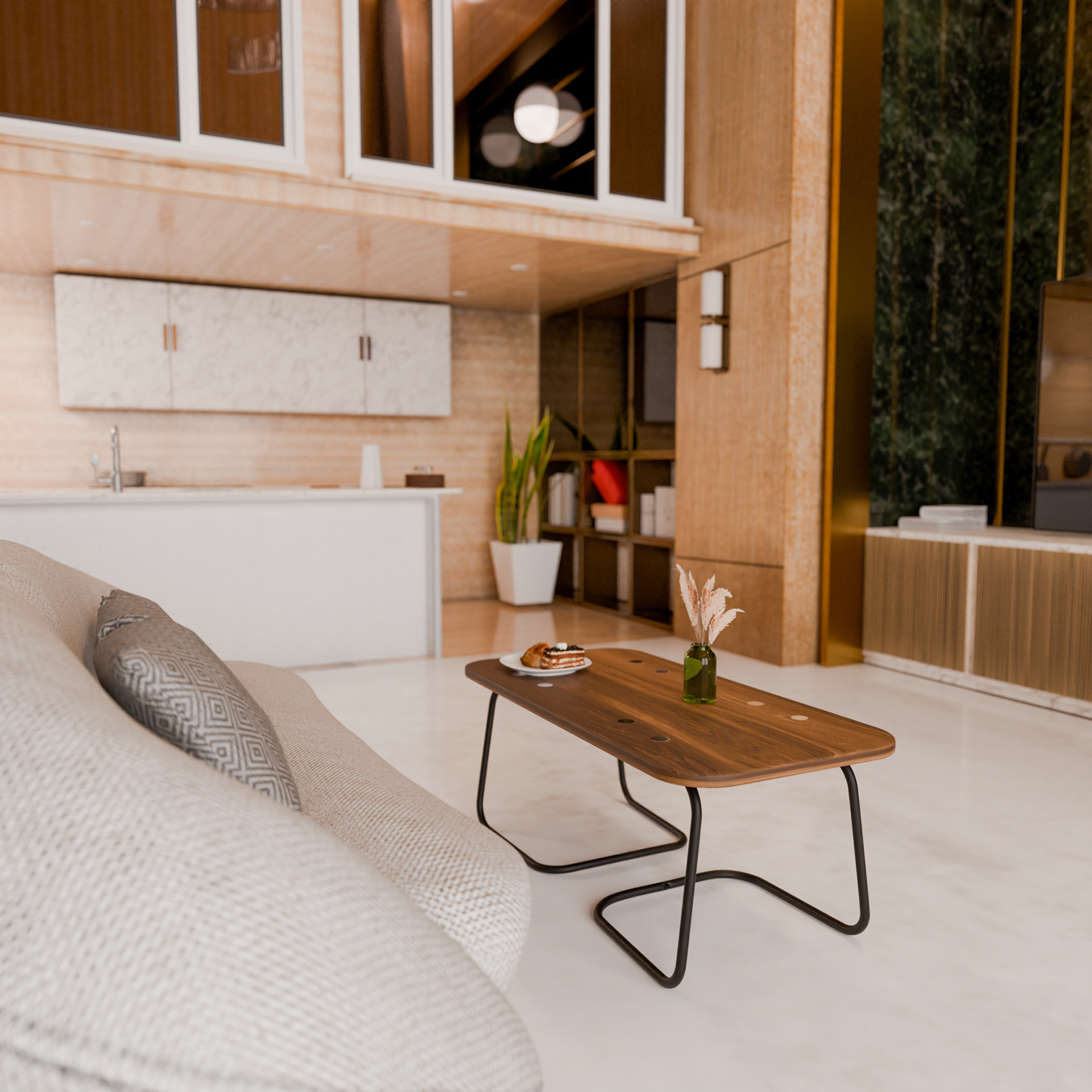 Table Concept Based on Chair Legs Based on Tobias Chair from Ikea, Blender Render with Blenderkit Assets