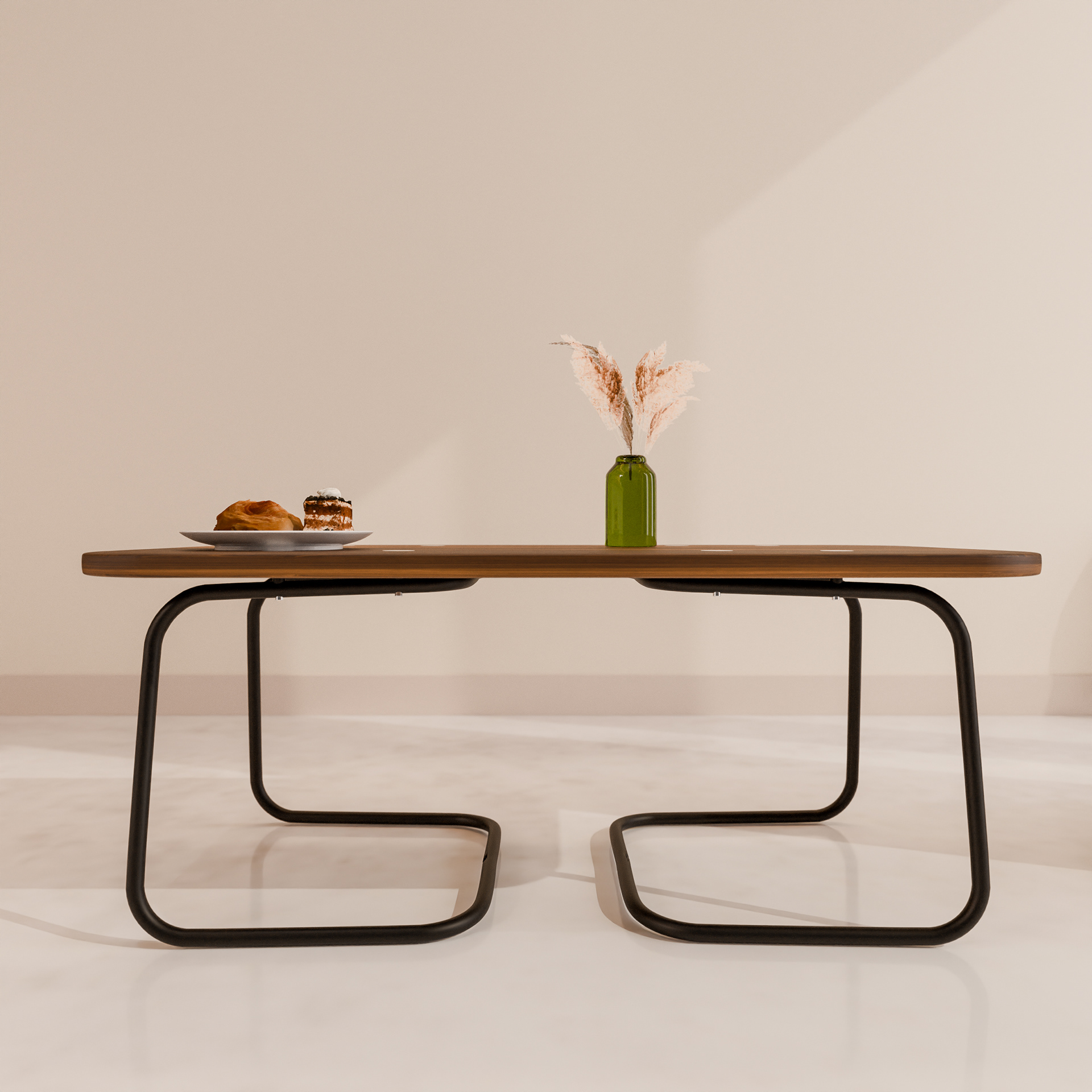 Table Concept Based on Chair Legs Based on Tobias Chair from Ikea, Blender Render with Blenderkit Assets